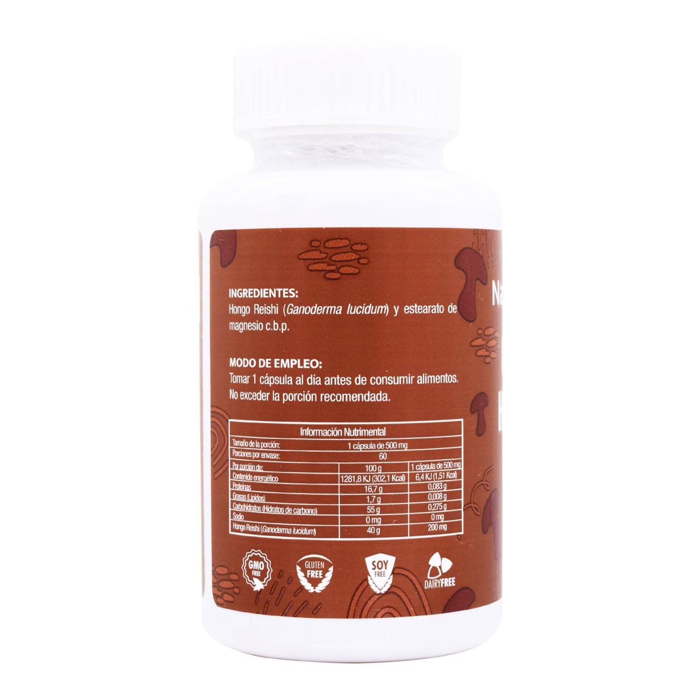 Ganoderma Hongo Reishi 60 Cápsulas (NATURAL WISDOM)