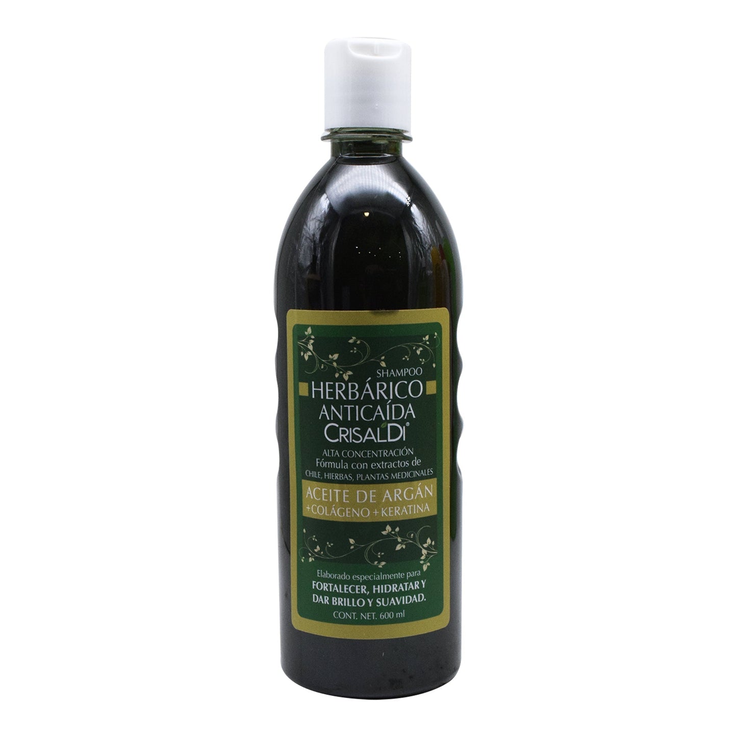 Shampoo Anticaida Con Aceite De Argan Colageno Y Queratina 600 Mililitros (CRISALDI)