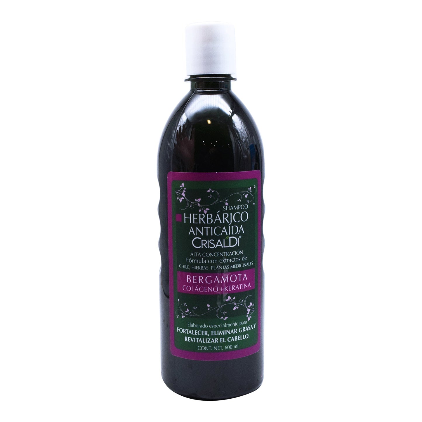 Shampoo Anticaida Con Bergamota Colageno Y Queratina 600 Mililitros (CRISALDI)