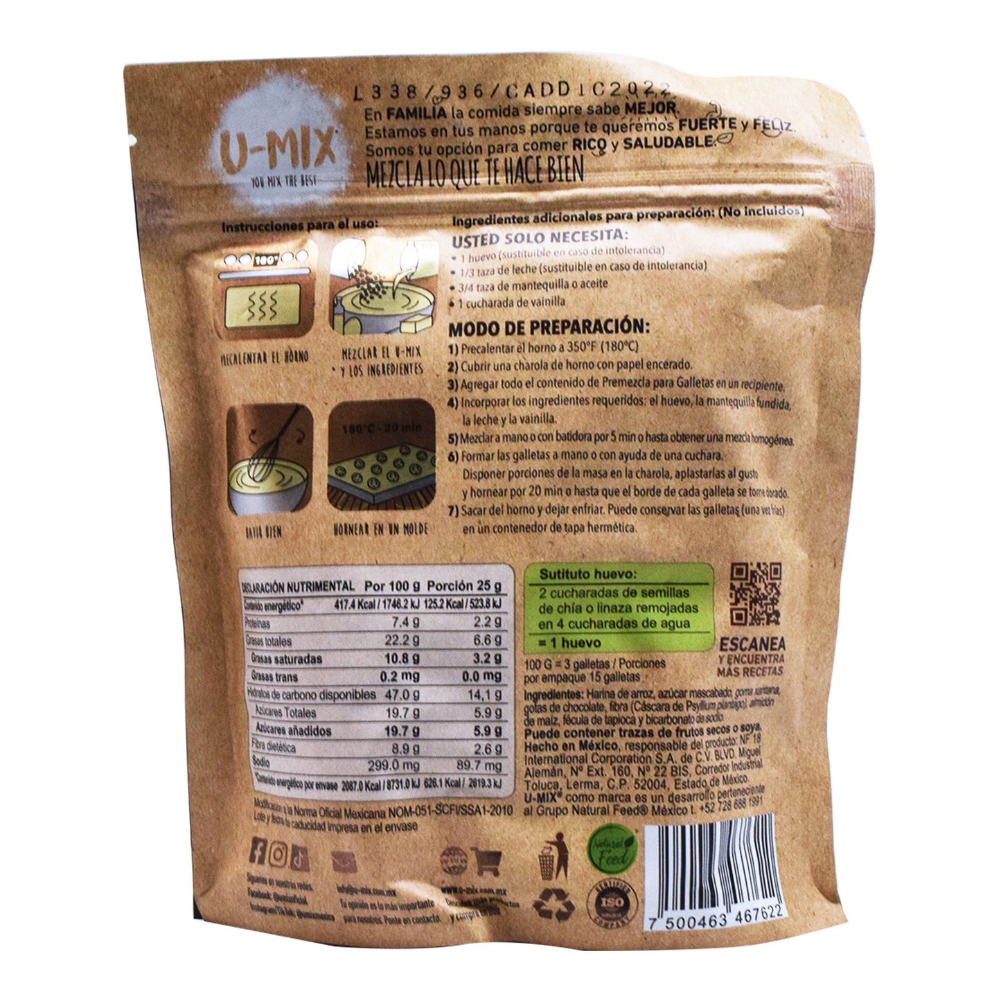 Pre Mezcla Para Galletas 500 G (U-MIX)