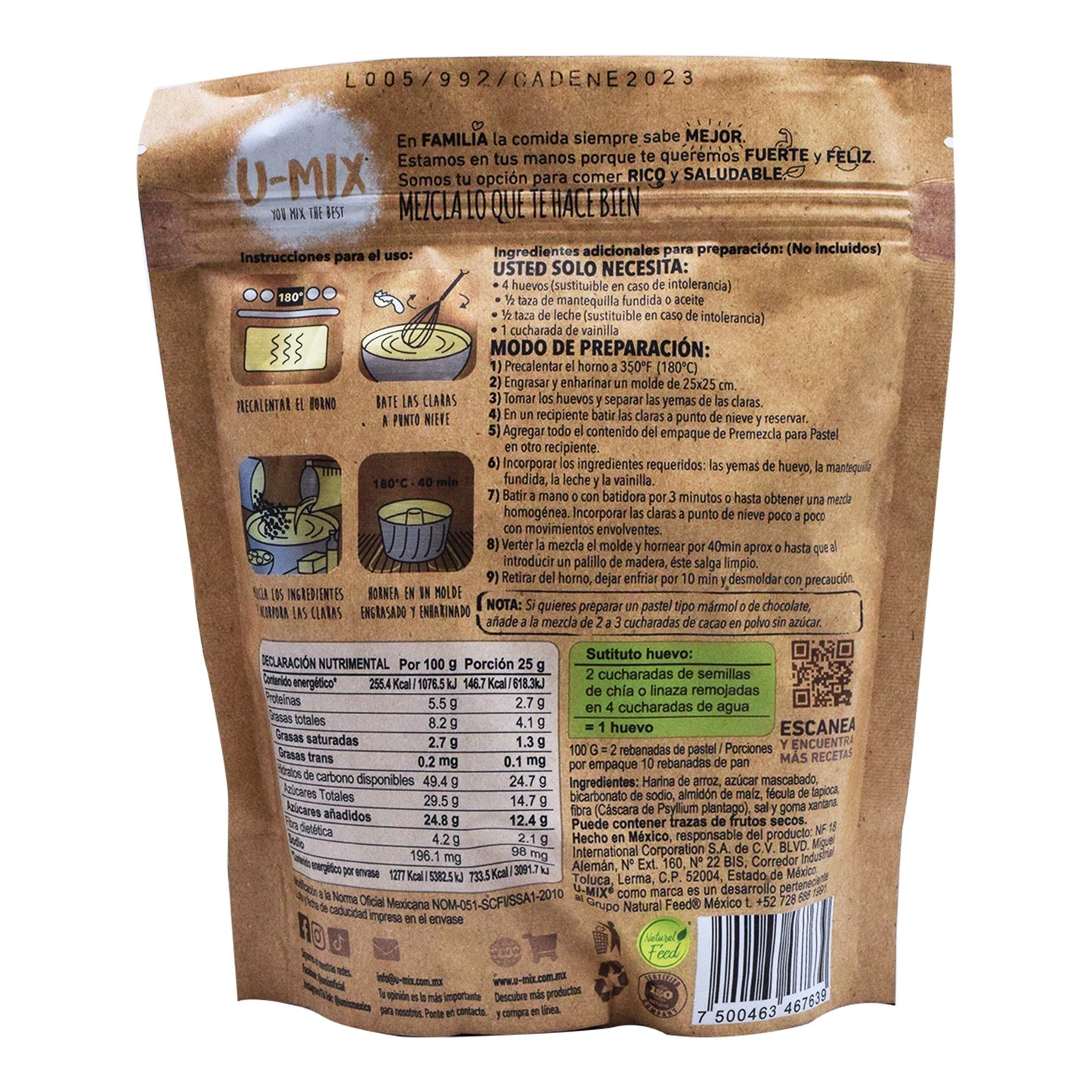 Pre Mezcla Para Pastel 500 G (U-MIX)