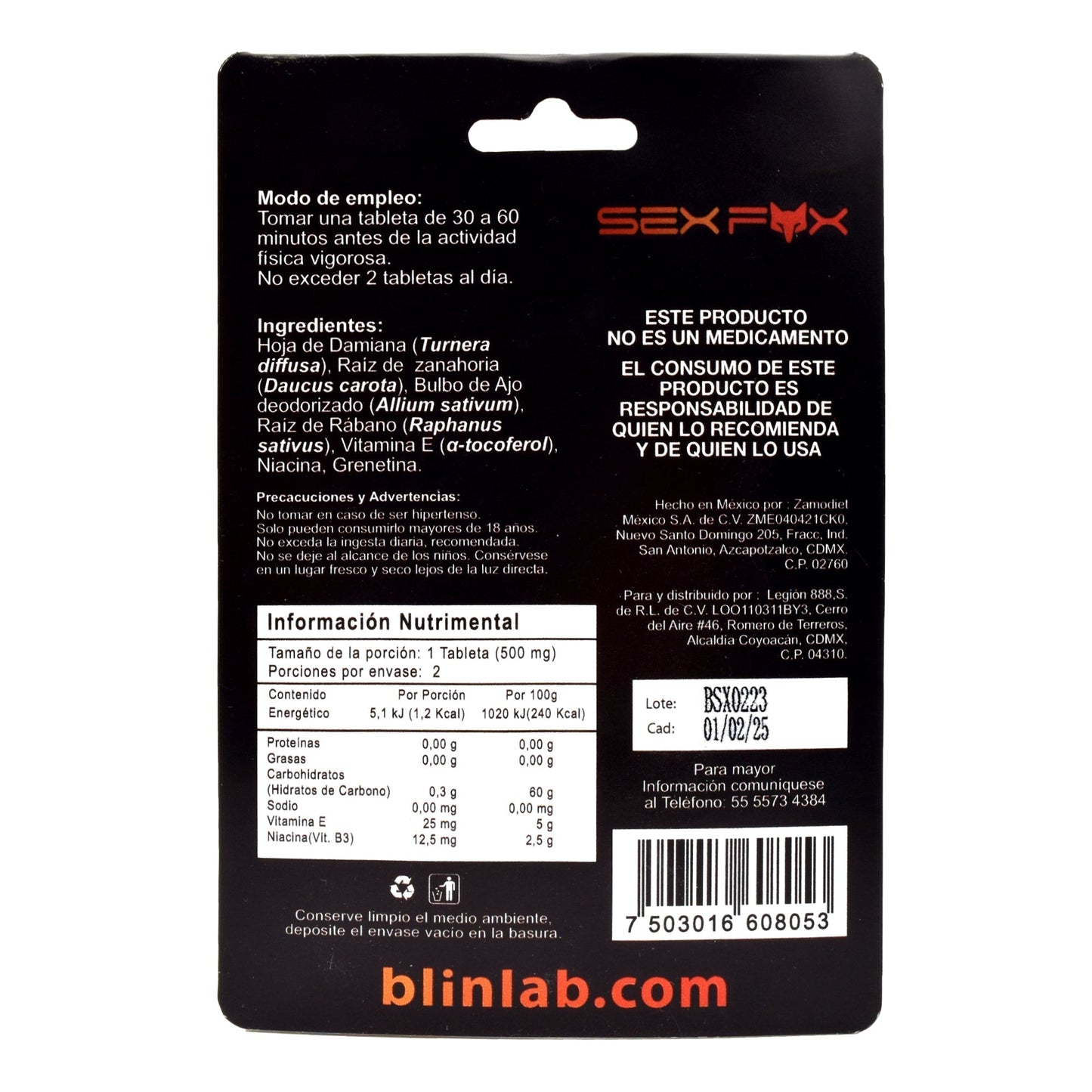 Sex Fox 2 Tabletas (BLINLAB)