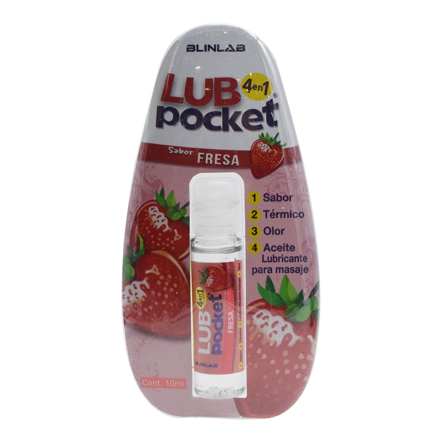 Lubricante 4 En 1 Sabor Fresa 10 Mililitros (BLINLAB)