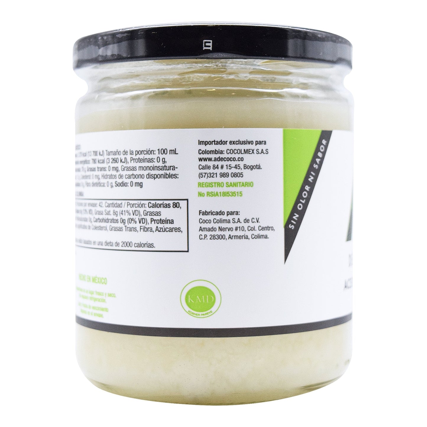 Aceite De Coco Sin Olor Y Sin Sabor 420 Mililitros (A DE COCO)