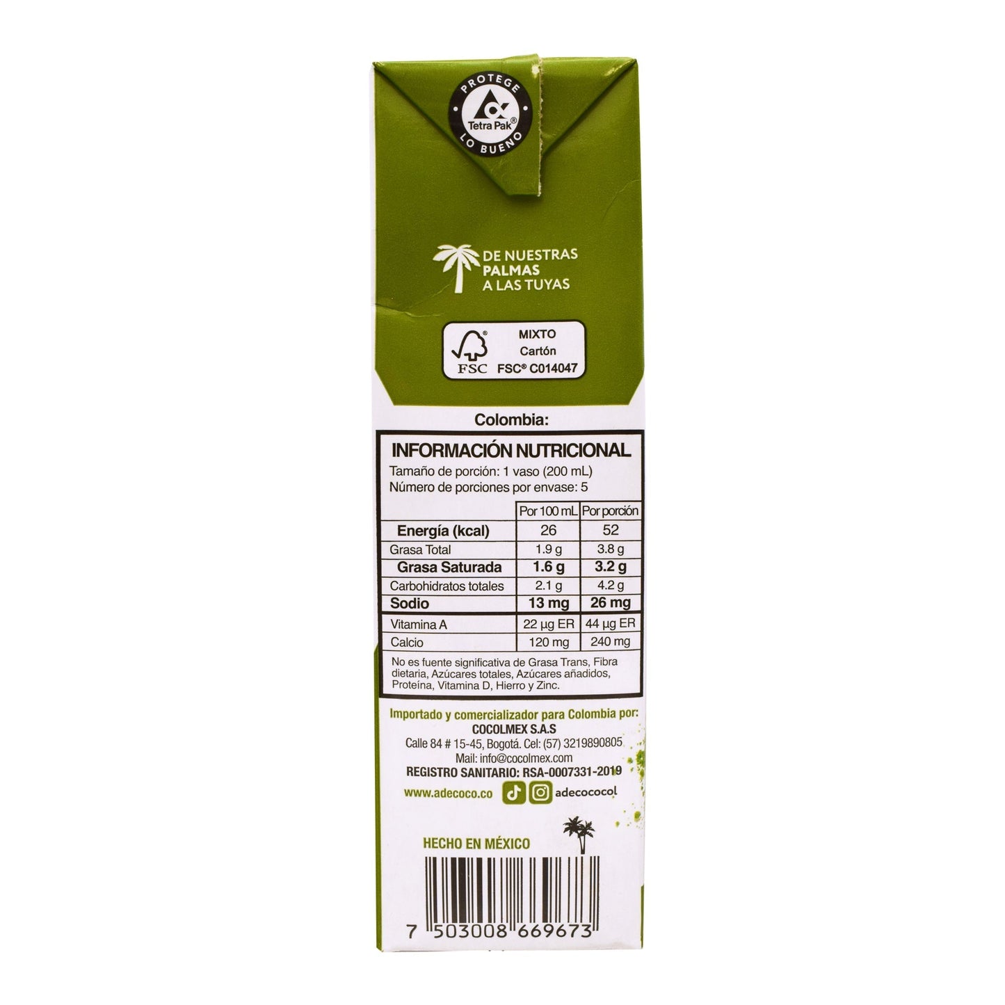 Bebida Coco Matcha 1 L (A DE COCO)