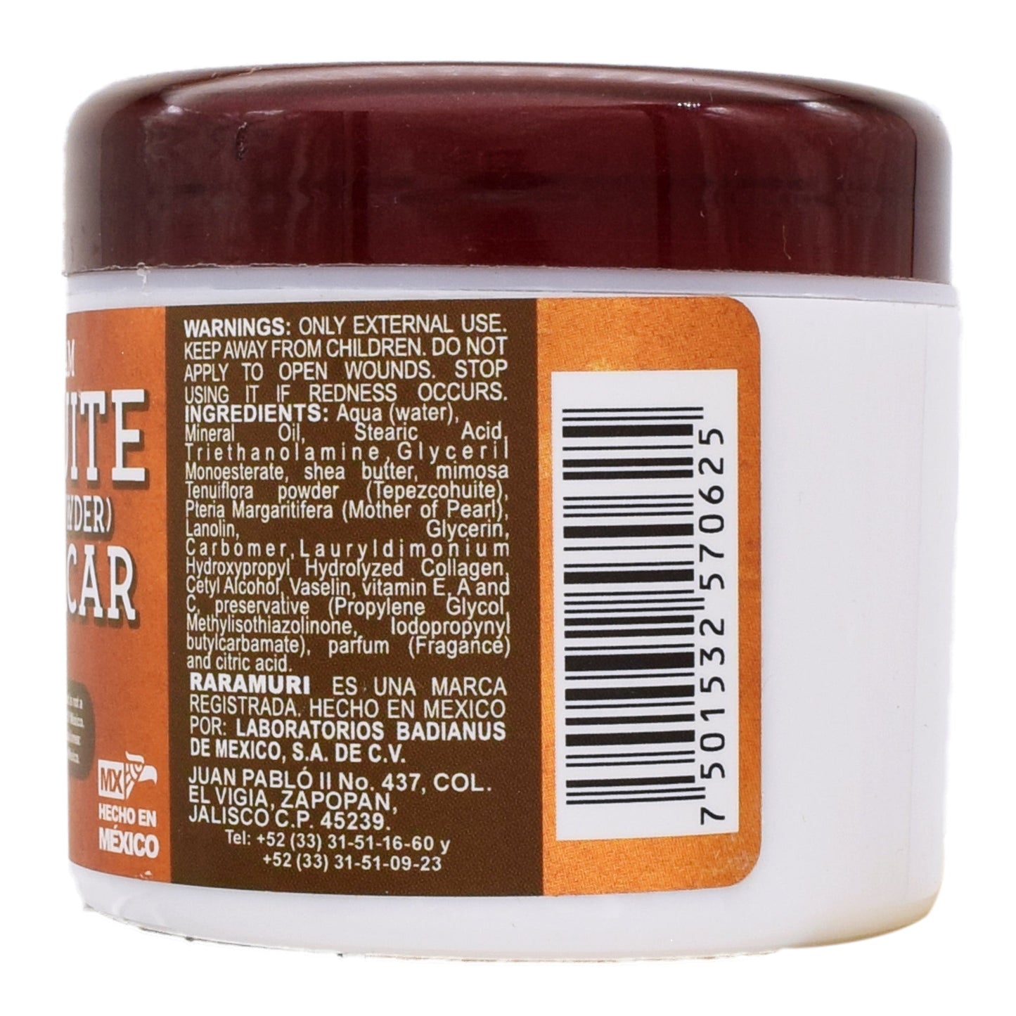 Crema De Tepezcohuite Y Concha Nacar 120 G (RARAMURI)