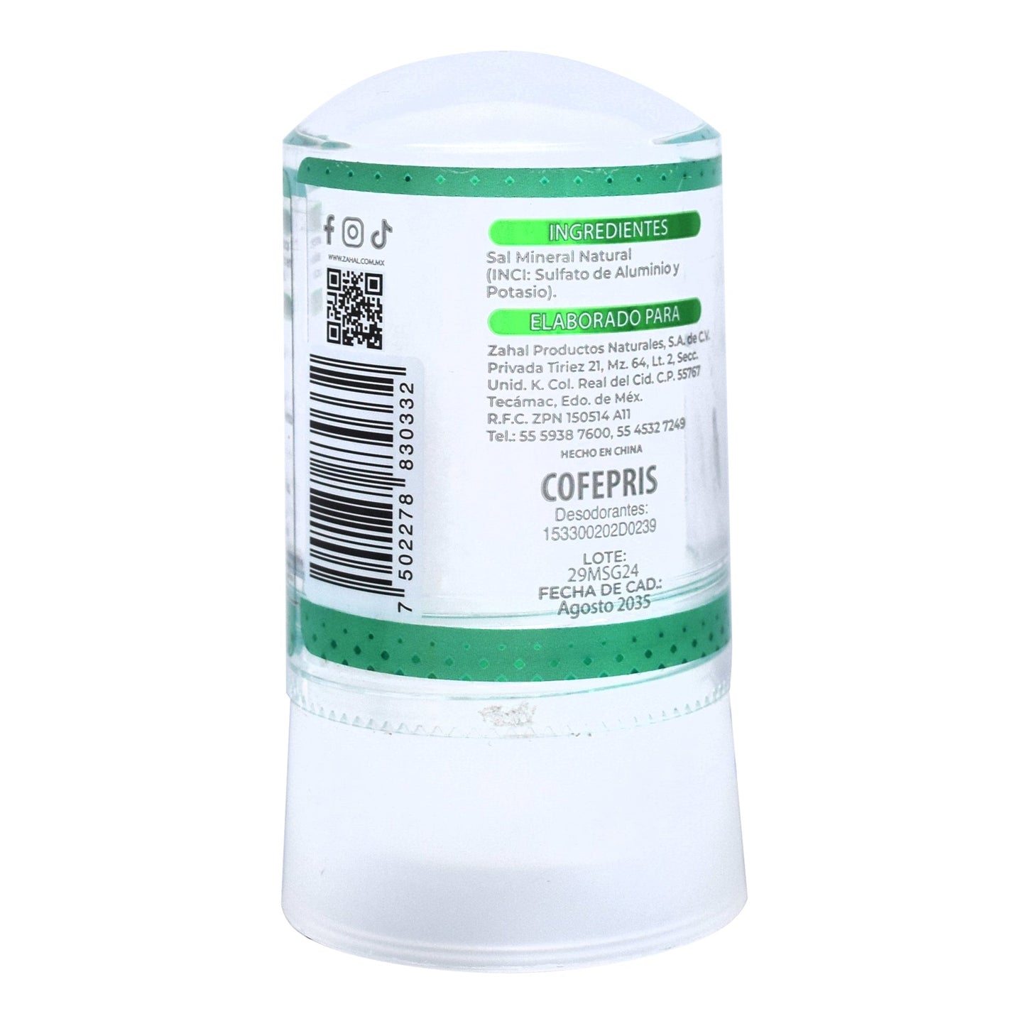 Desodorante Cristal Mini Stick 60 G (ZAHAL)