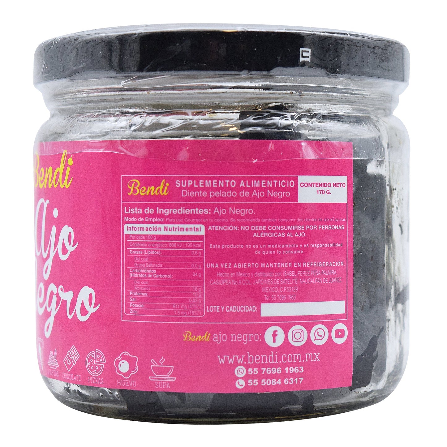 Ajo Negro Dientes Pelados 170 G (BENDI)
