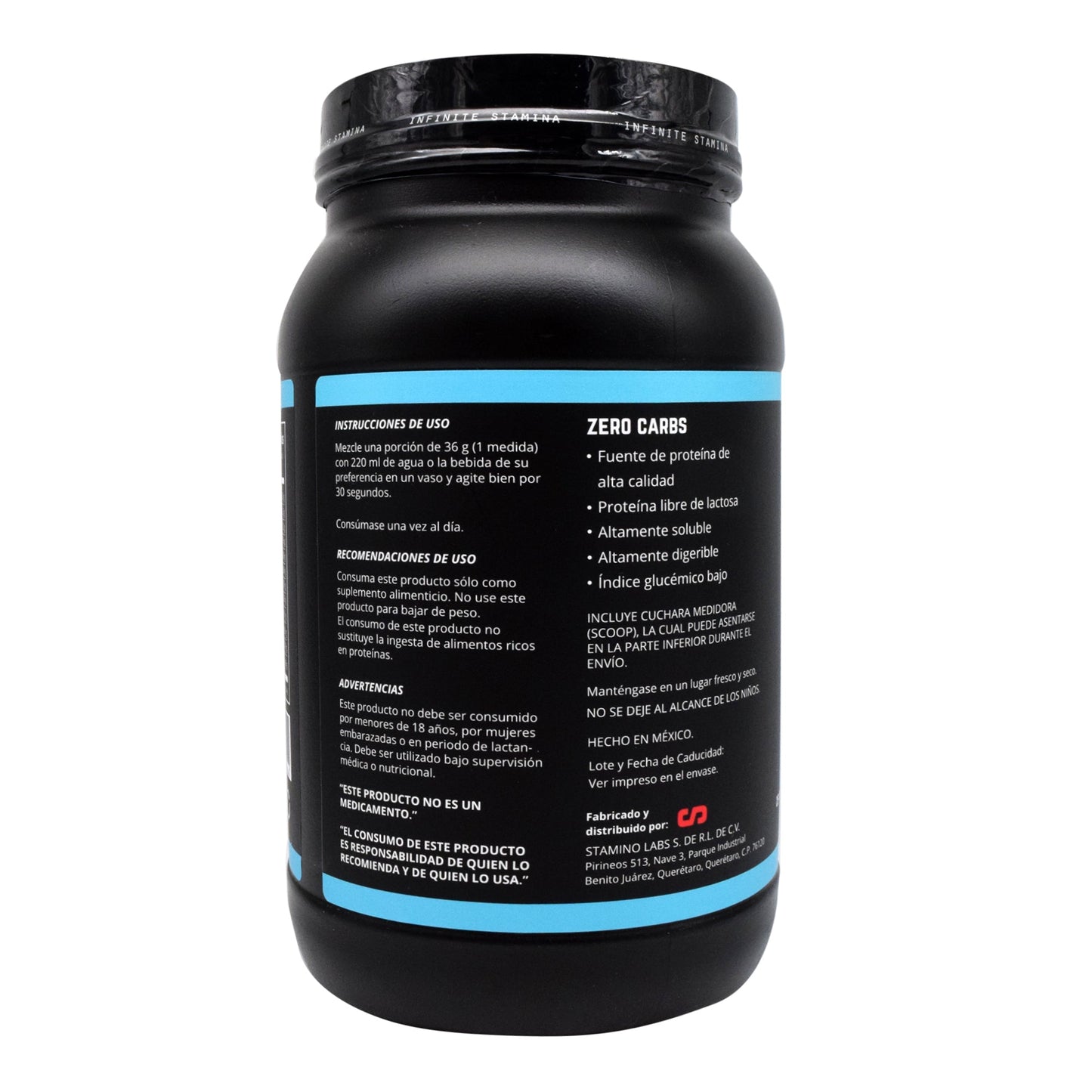 Proteina Zero Carbs Sabor Chocolate 2Lb (STAMINO LABS)