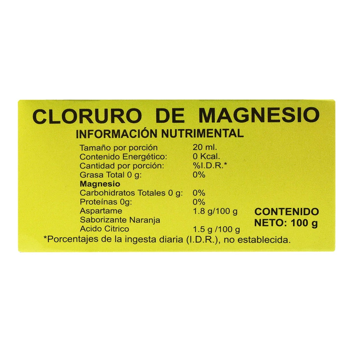 Cloruro De Magnesio Sabor Naranja 100 G (MAXICLORURO)