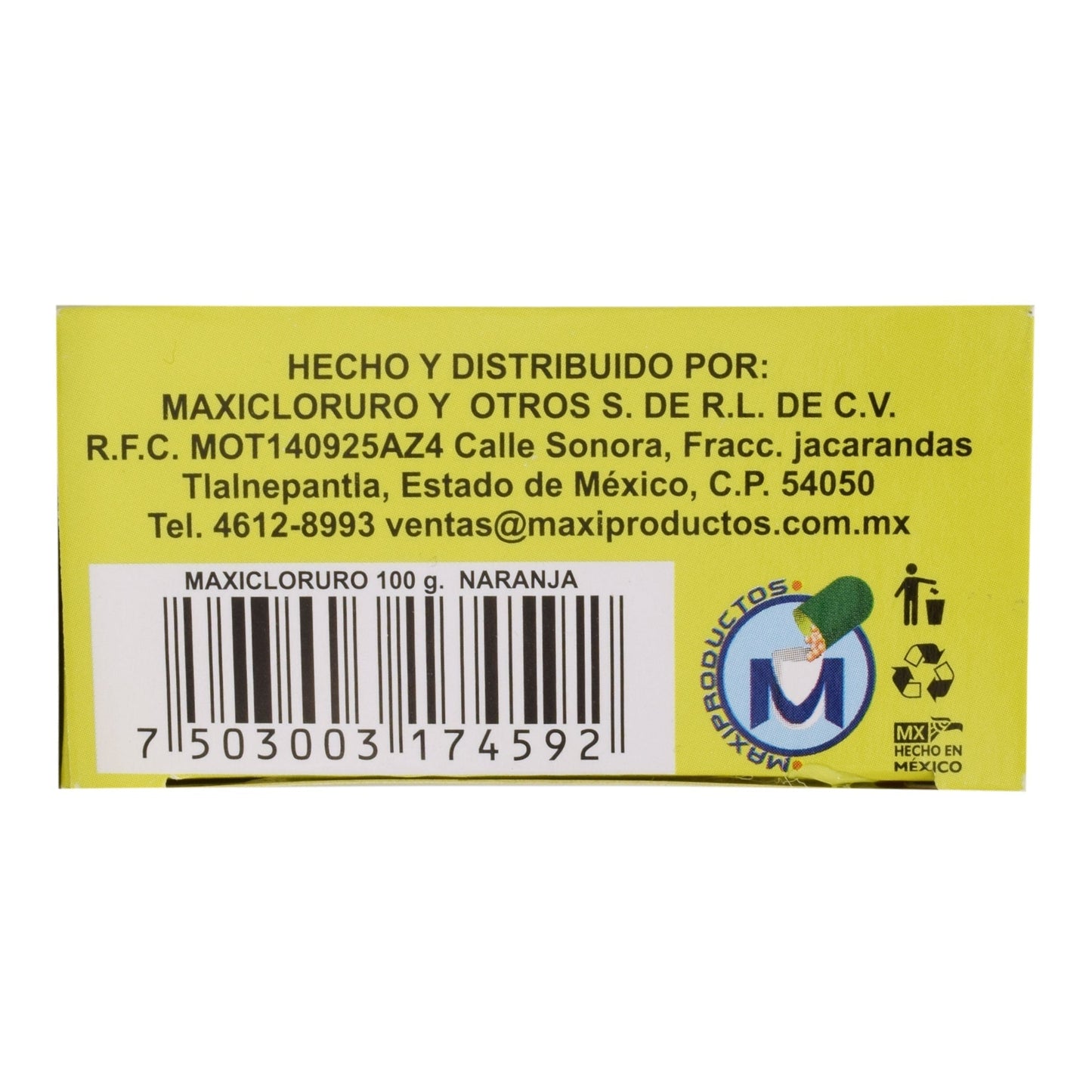 Cloruro De Magnesio Sabor Naranja 100 G (MAXICLORURO)
