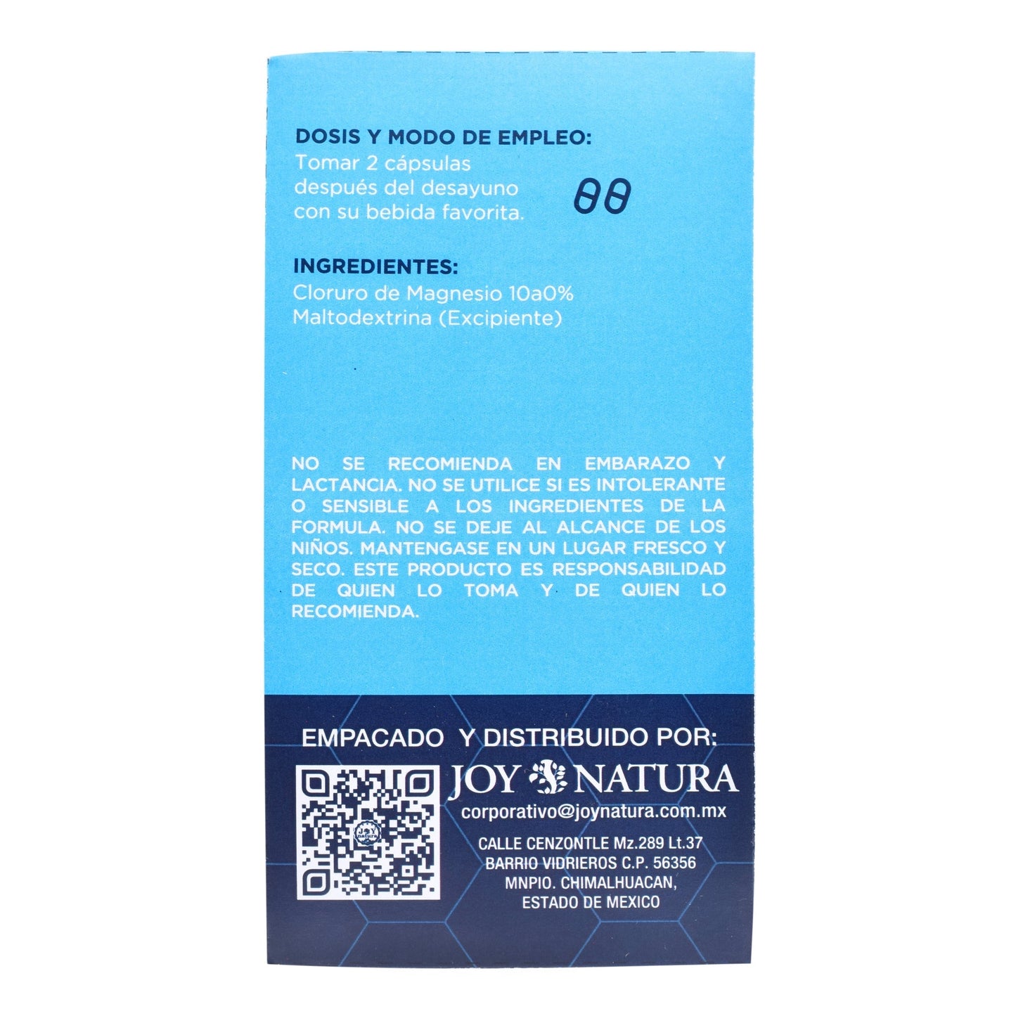 Cloruro De Magnesio 100 Cápsulas (JOY NATURA)