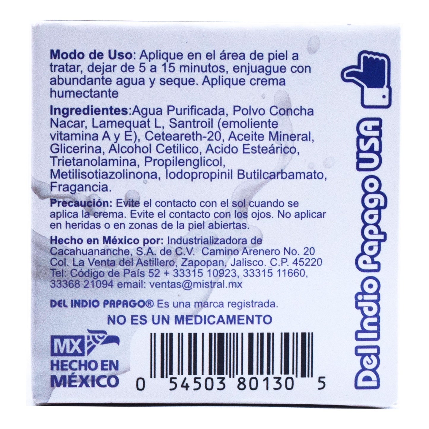 Crema De Concha Nacar 60 G (DEL INDIO PAPAGO)