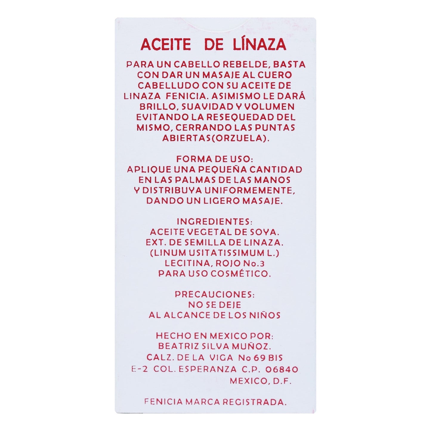 Aceite De Linaza 60 Mililitros (FENICIA)