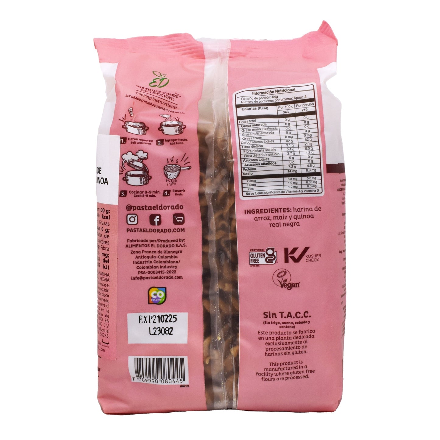Pasta De Quinoa Fusilli 250 G (EL DORADO)
