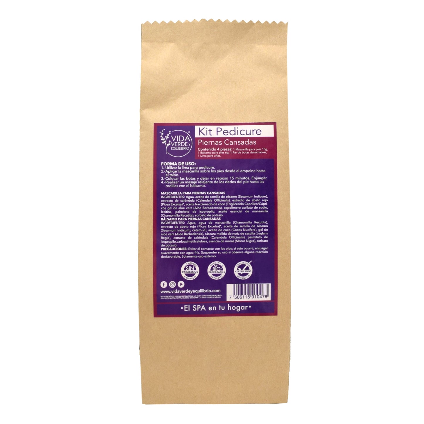 Kit Pedicure Piernas Cansadas 1 Aplicacion (VIDA VERDE Y E.)