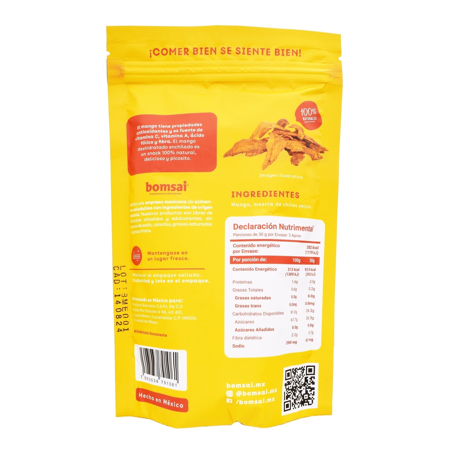 Mango Enchilado Deshidratado 90 G (BOMSAI)