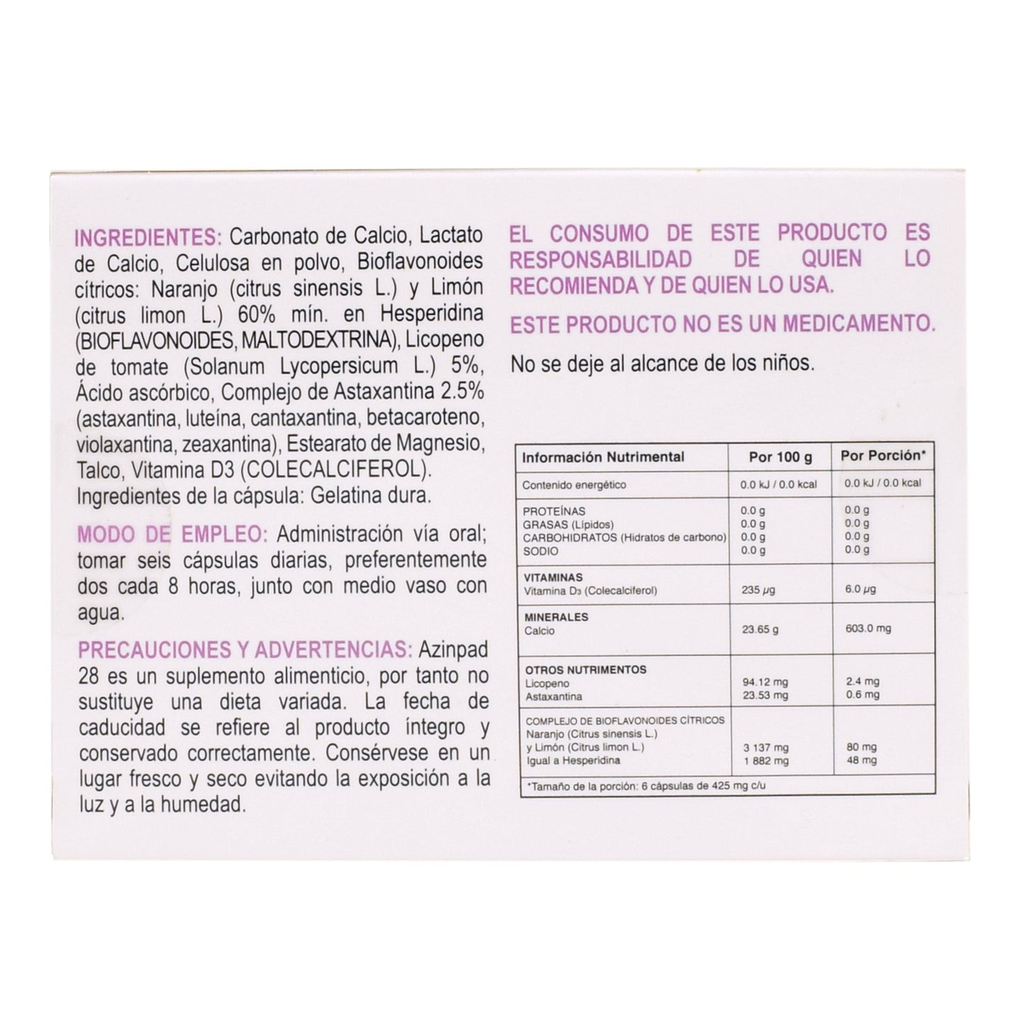 Azinpad 28 15 Cápsulas (AZINPAD 28)