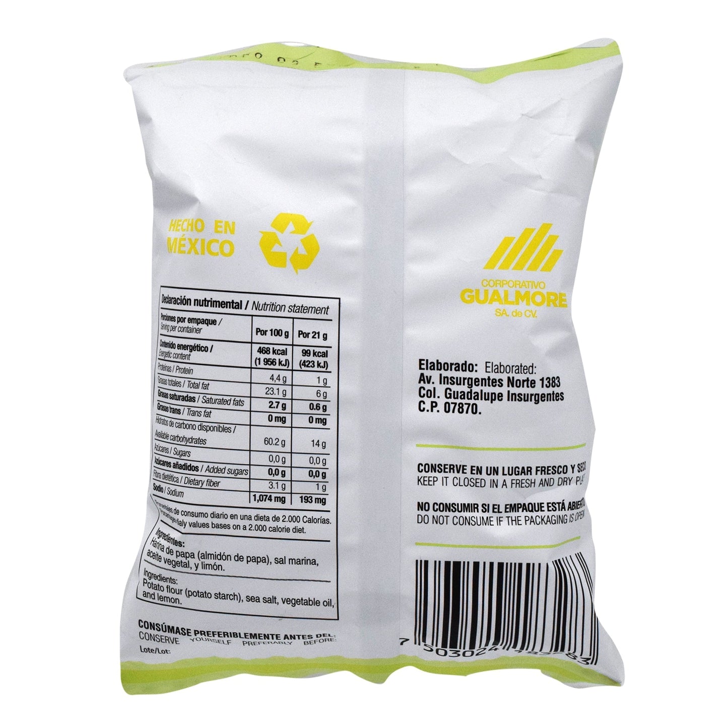 Papa Deshidratada Sab Sal Marina Y Limon 21 G (HEALTHY LIFE)