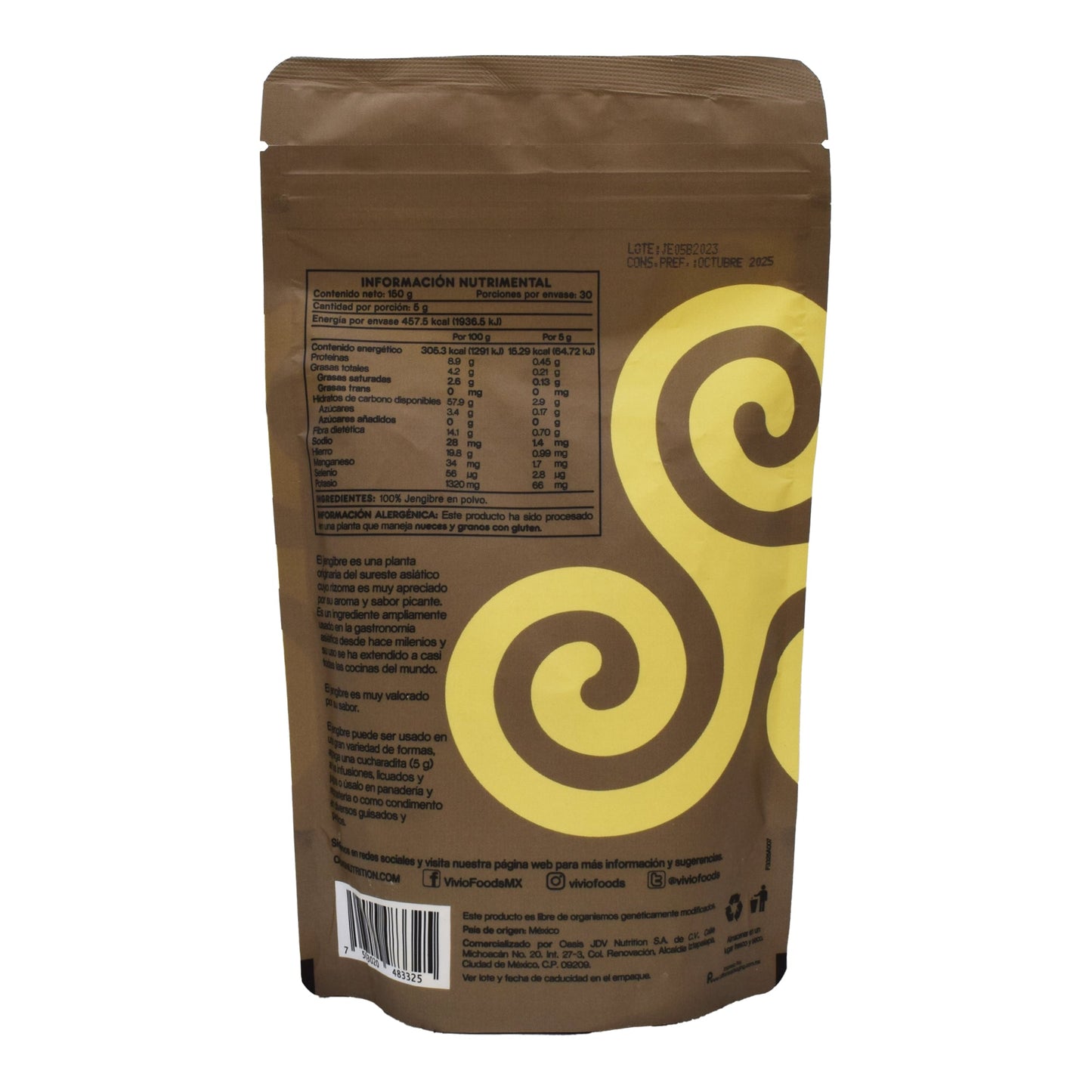 Jengibre 150 G (VIVIO FOODS)