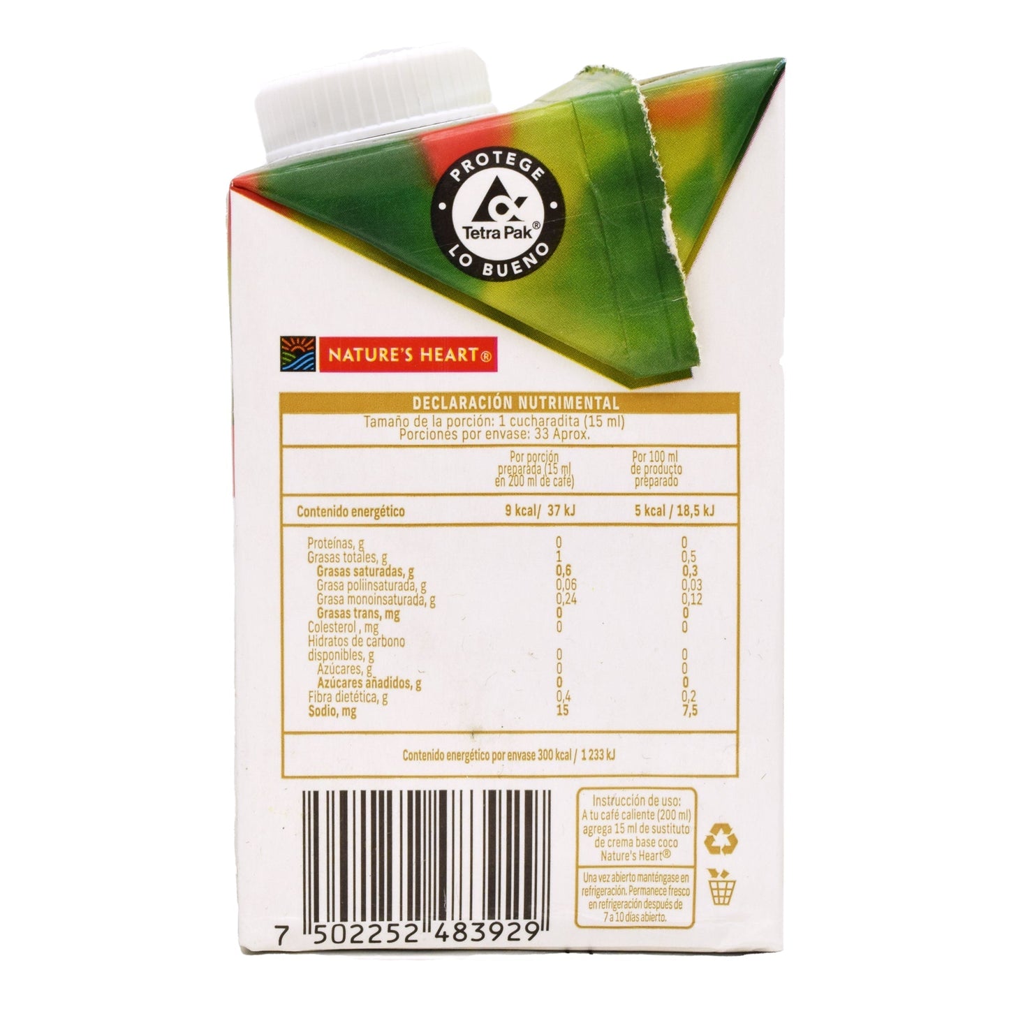 Crema Para Cafe Coco 500 Mililitros (NATURES HEART)