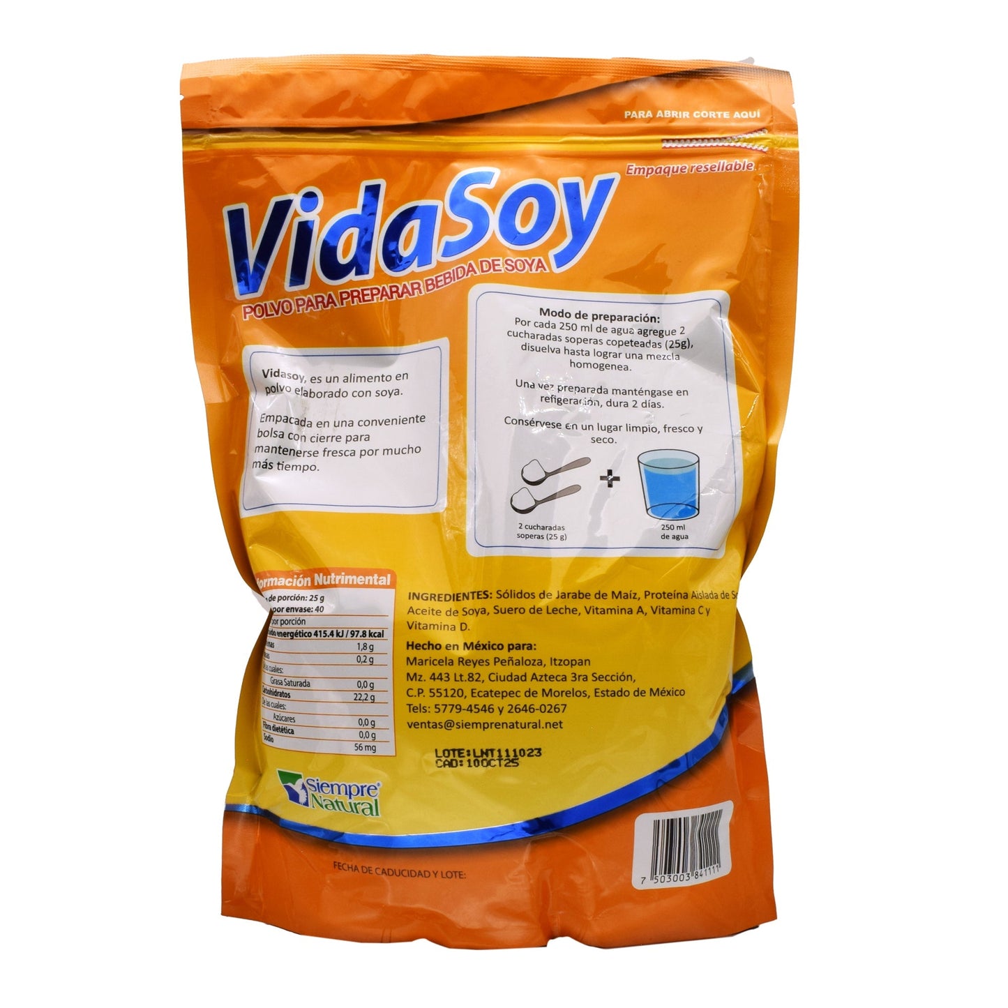 Bebida De Soya Natural 1 Kg (SOYALAC RAPIFRUIT)