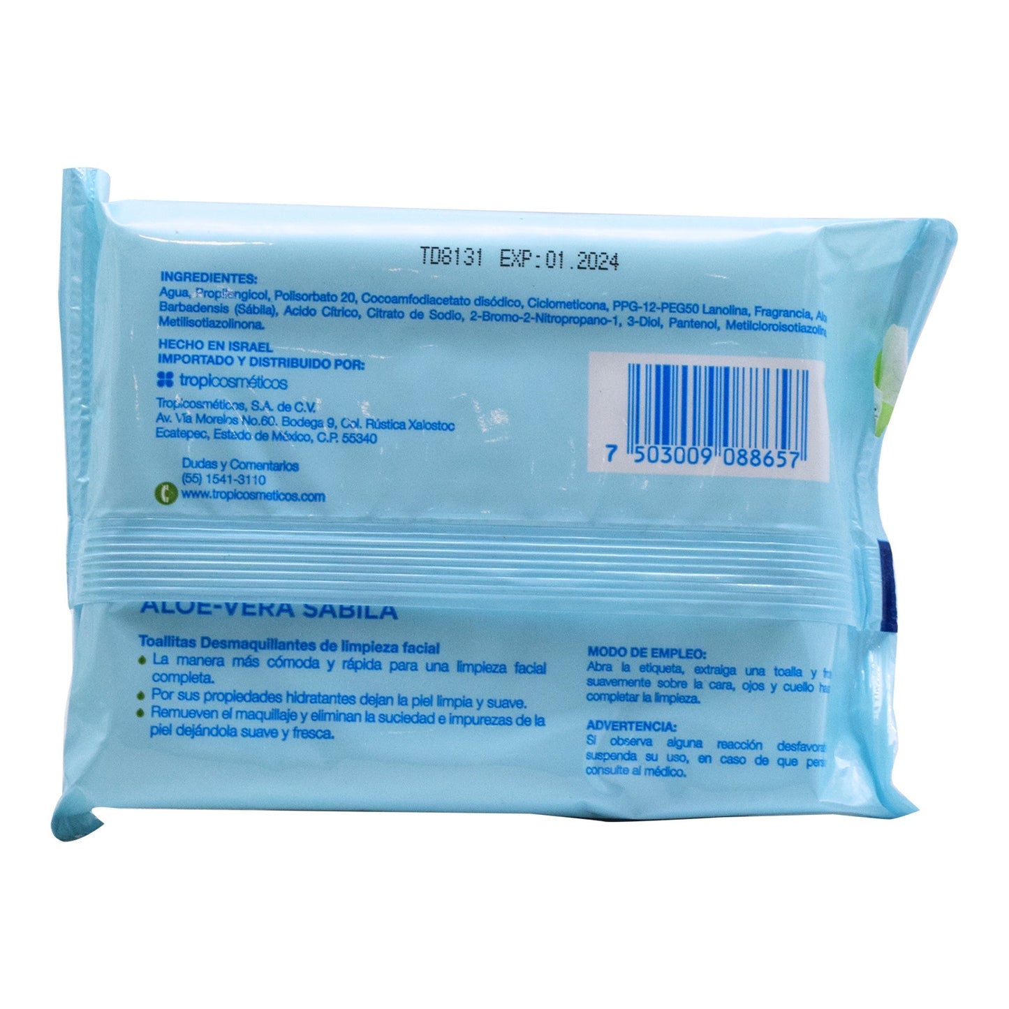 Toallitas Desmaquillantes Aloe Vera 30 Pzas (DAILY CLEAN)