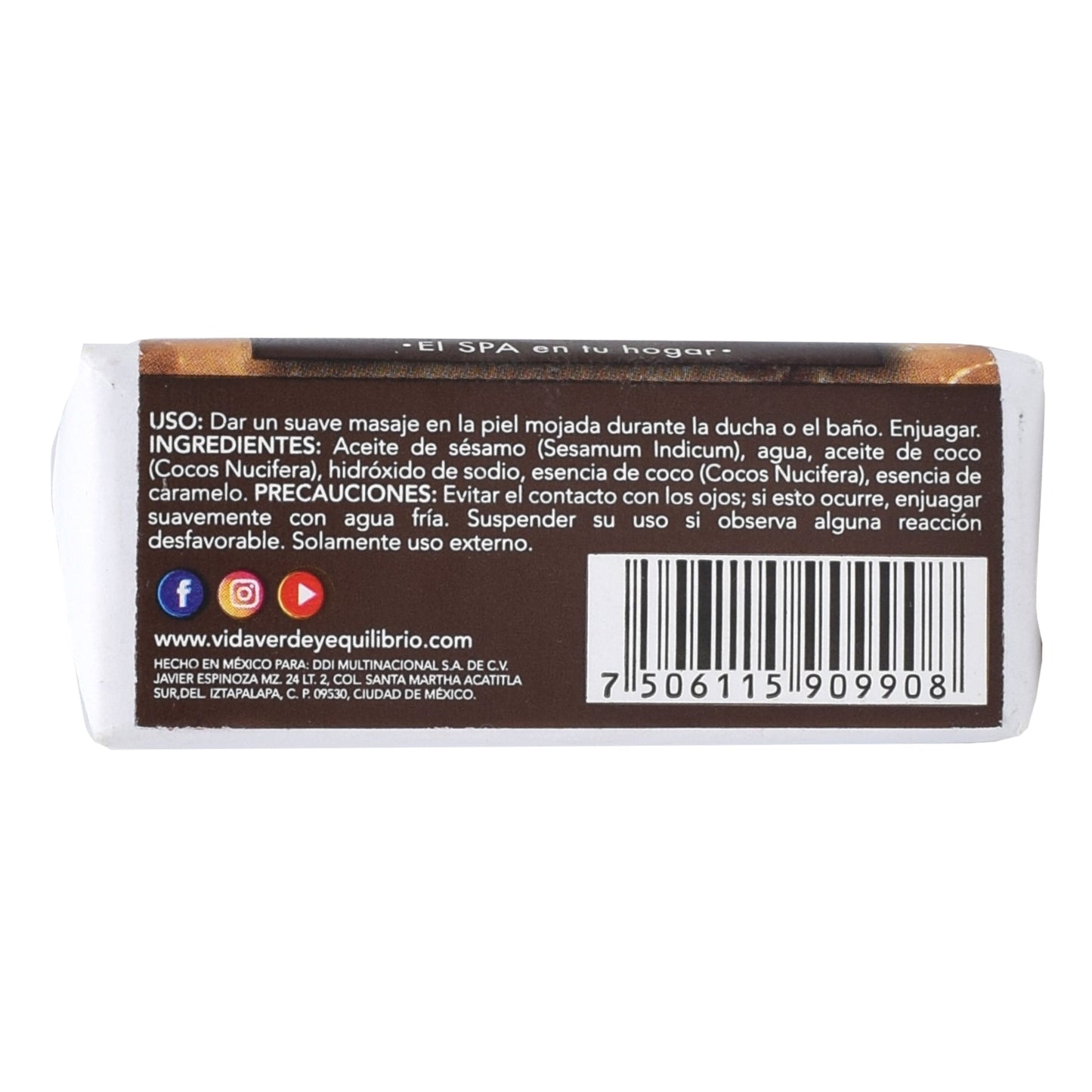 Jabon Artesanal Coco Bronceado 100 G (VIDA VERDE Y E.)