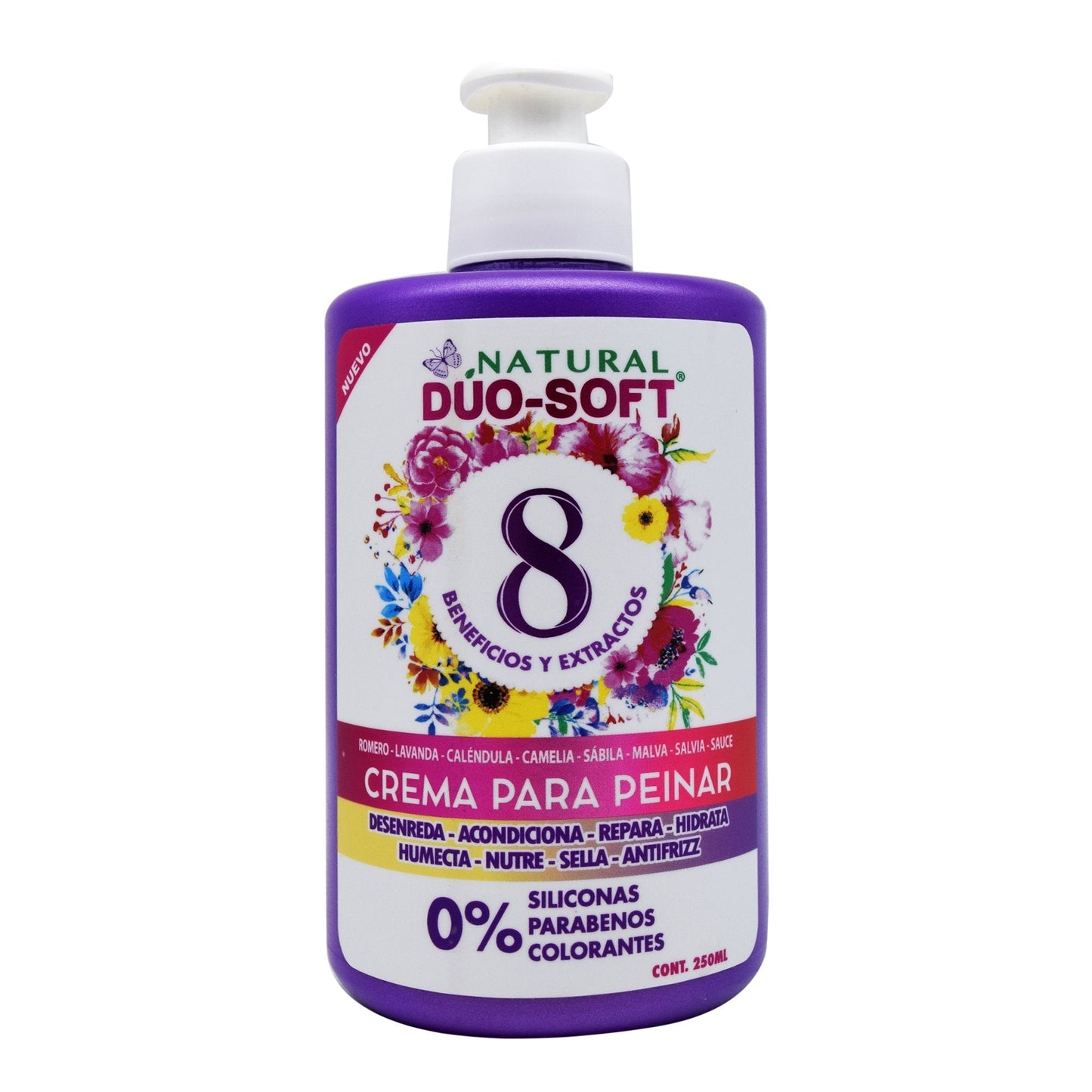 Crema Para Peinar 8 Extractos 250 Mililitros (NATURAL DUO-SOFT)