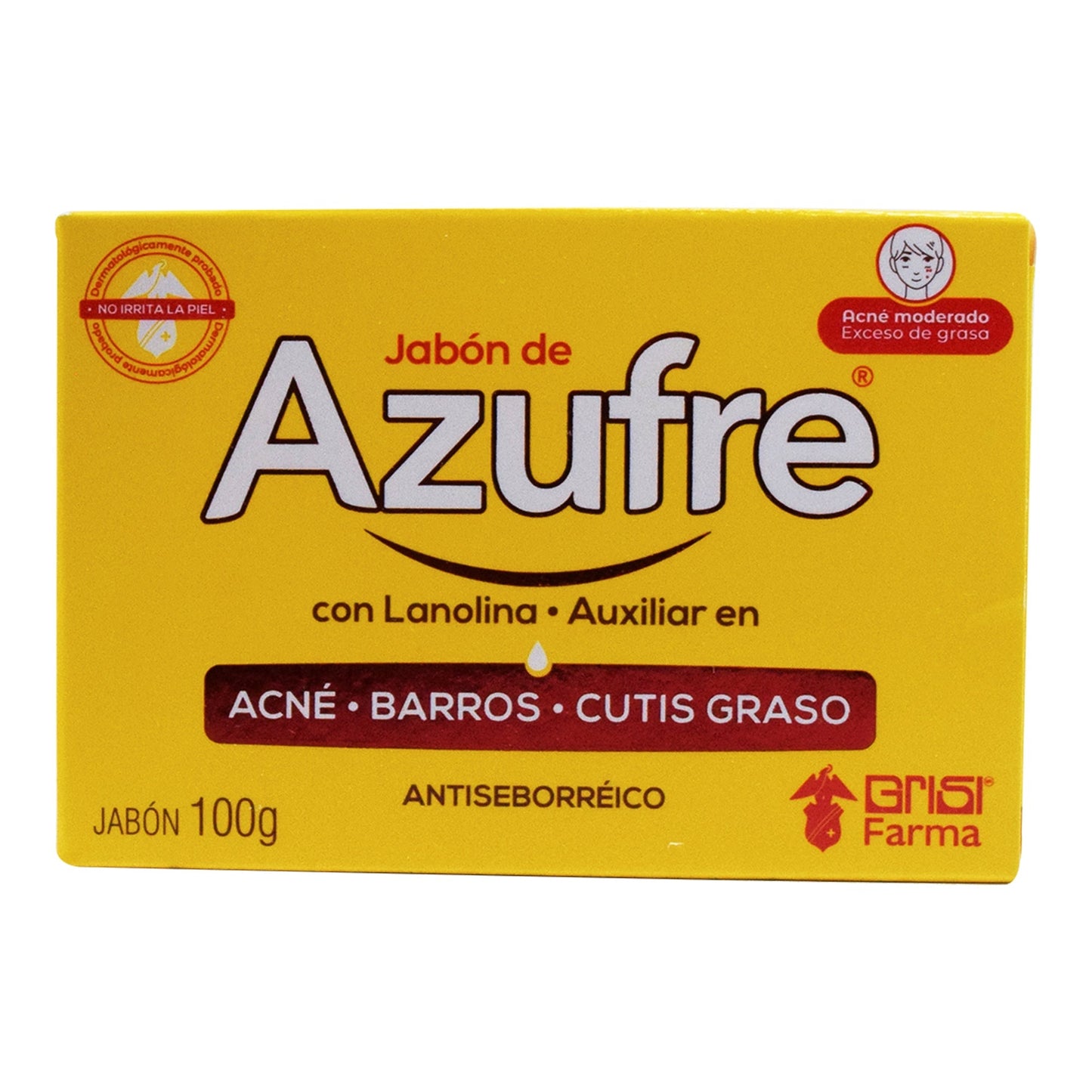 Jabon De Azufre Con Lanolina 100 G (GRISI)