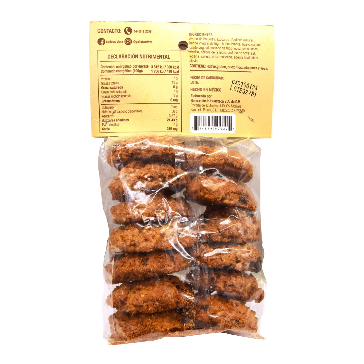 Galleta Avenolas Avena Nuez Pasas 190 G (GALLETAS VIVRA)