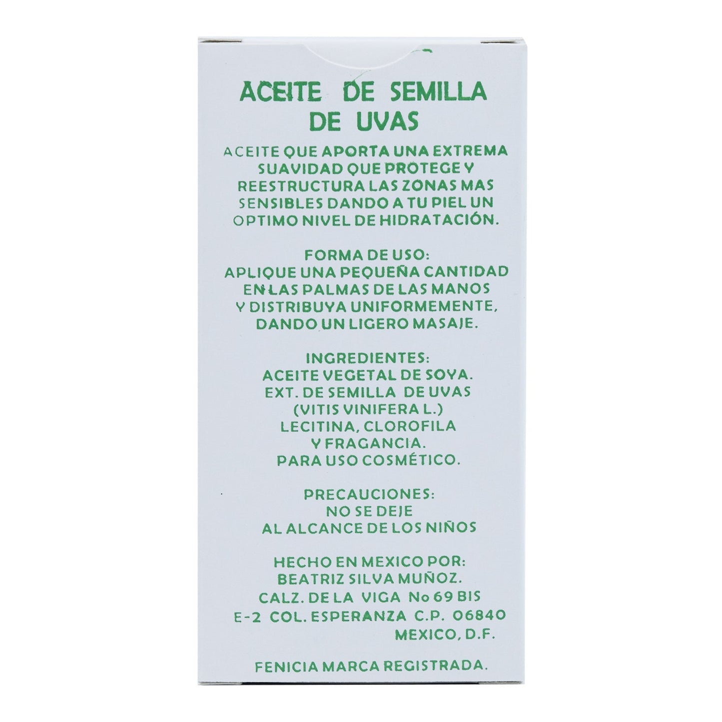 Aceite De Semilla De Uva 60 Mililitros (FENICIA)