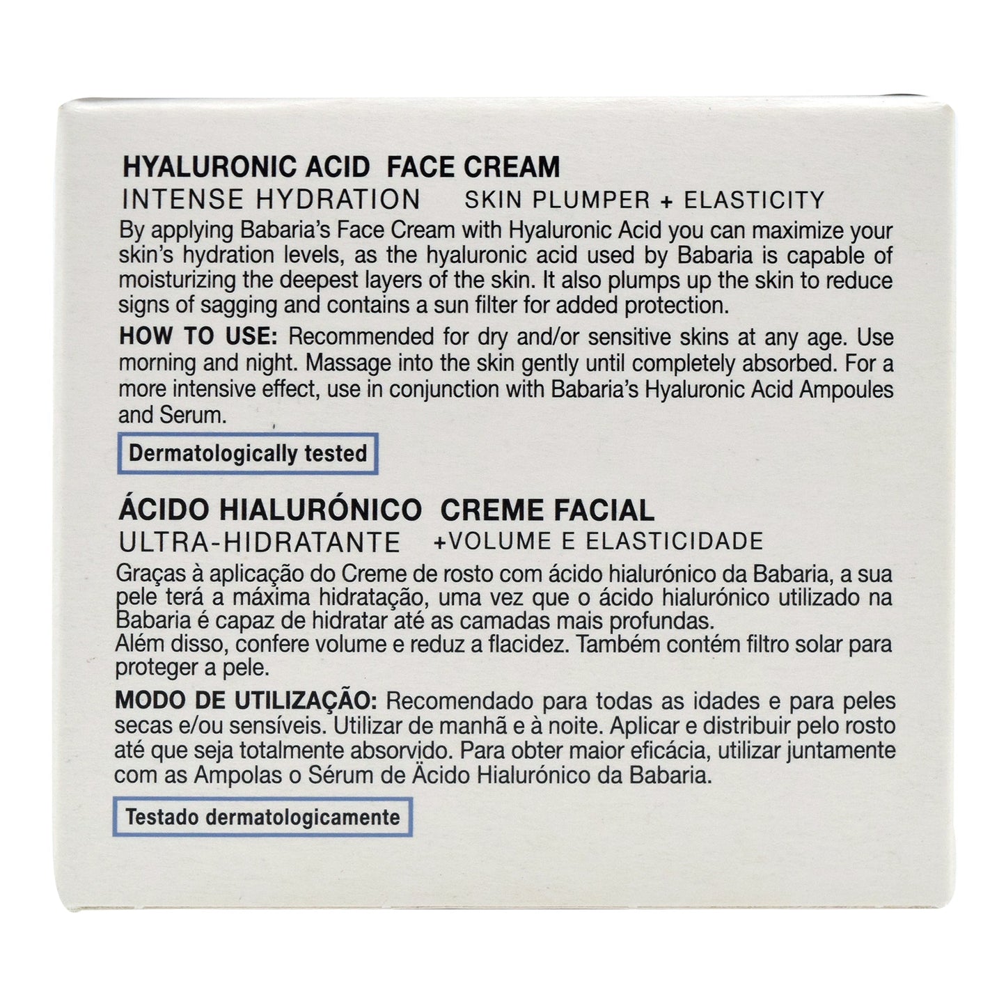 Crema Facial Acido Hialuronico 50 Mililitros (BABARIA)