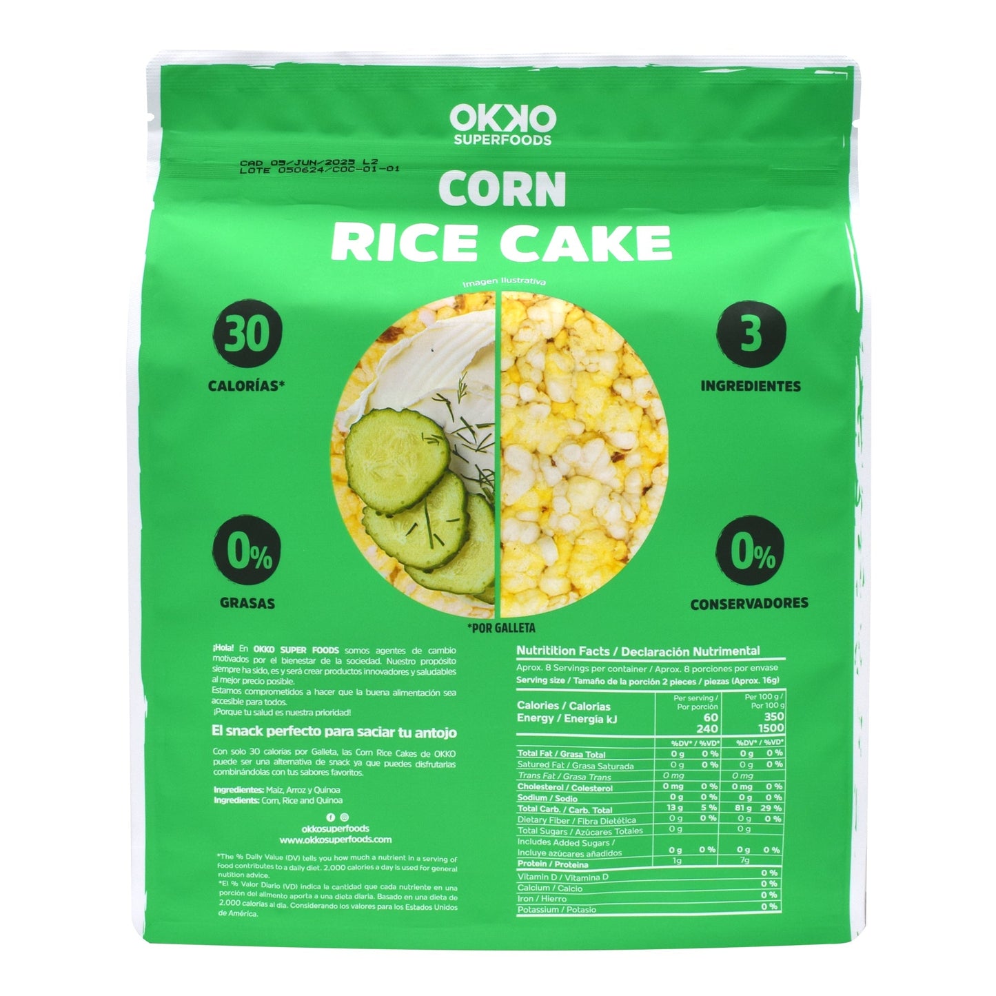 Galleta De Maiz Con Arroz Y Quinoa 136 G (OKKO)
