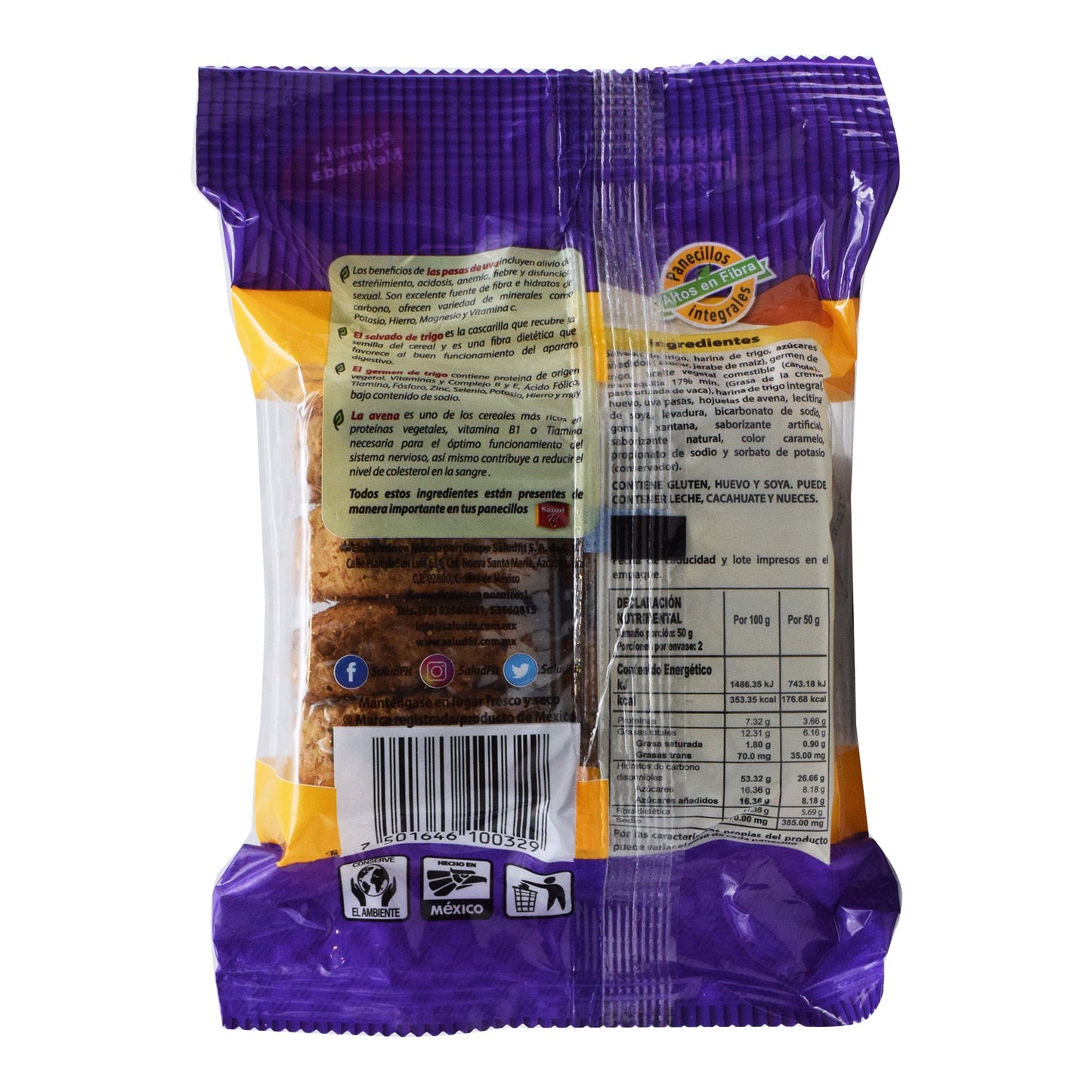 Panecillo Integral Sab Pasas Germen 100 G (SALUD FIT)