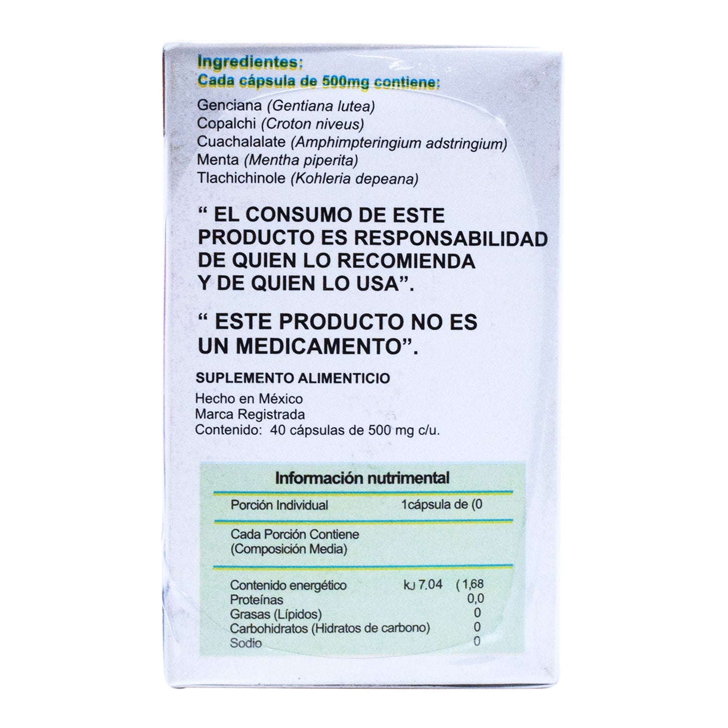 Gastrovita 500Miligramos 40 Cápsulas (VITA NATURA)