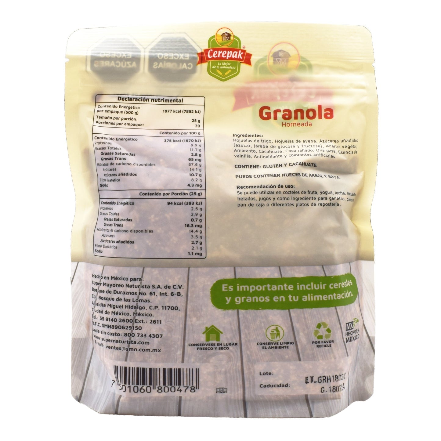 Granola Horneada 500 G (CEREPAK)