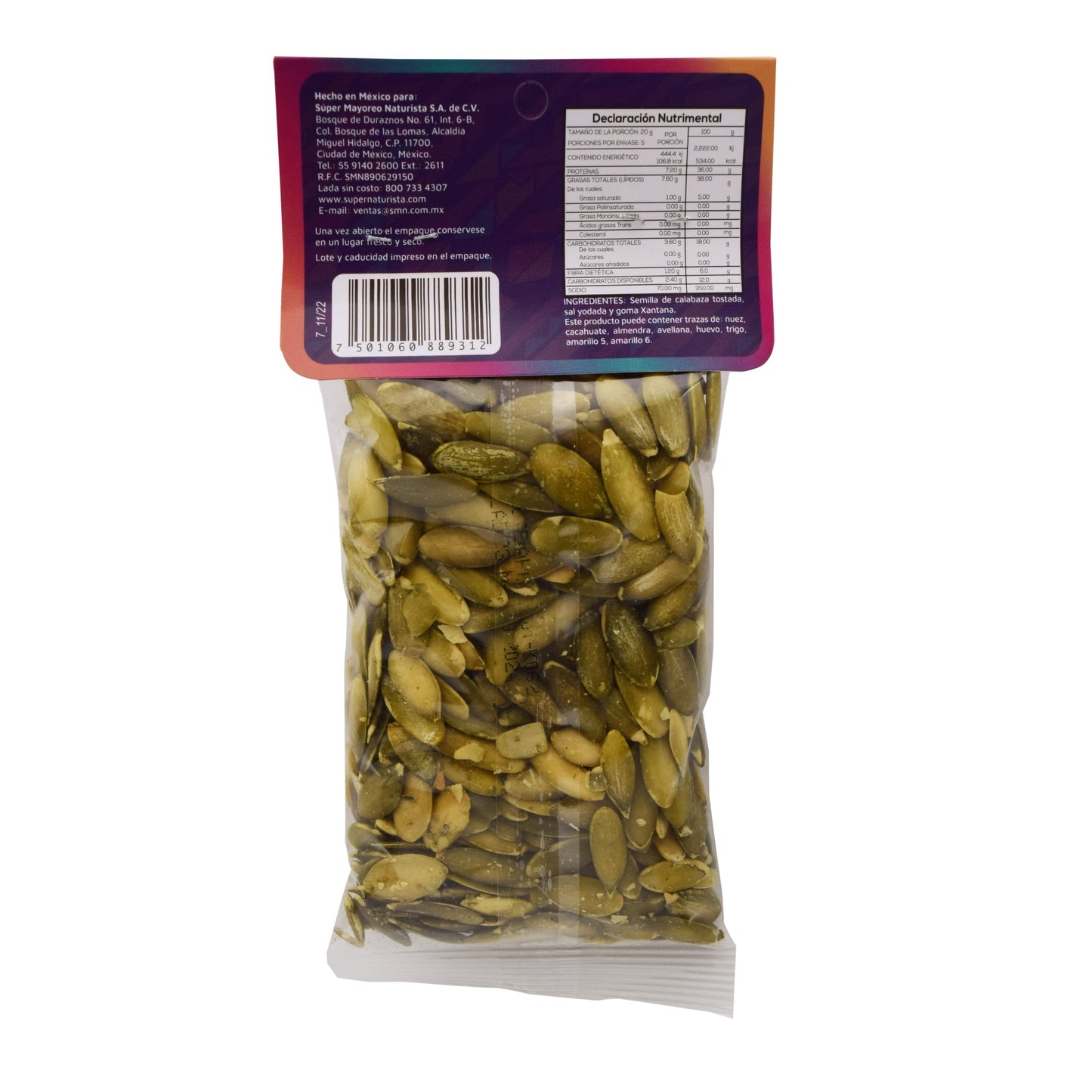 Pepitas Con Sal 100 G (KUKUL NAT)