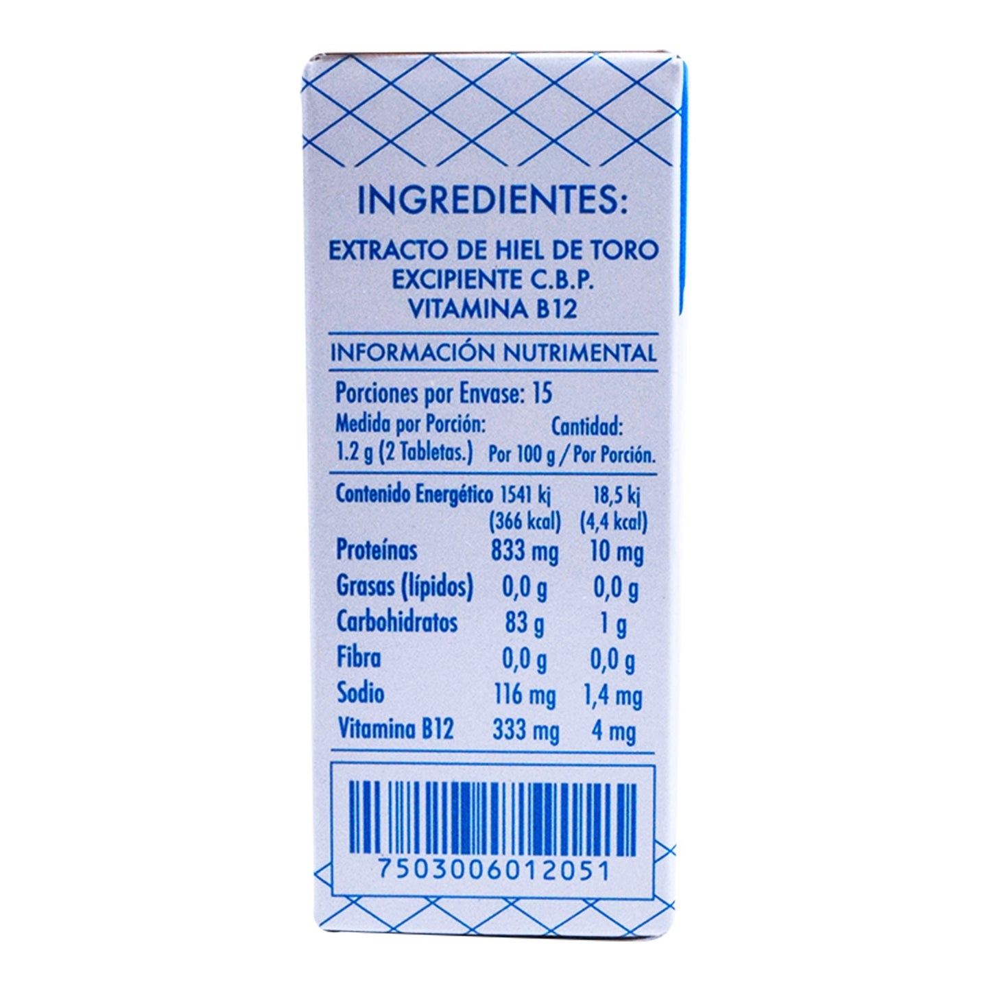 Hiel De Toro Vitaminada 30 Tabletas (HIEL DE TORO)