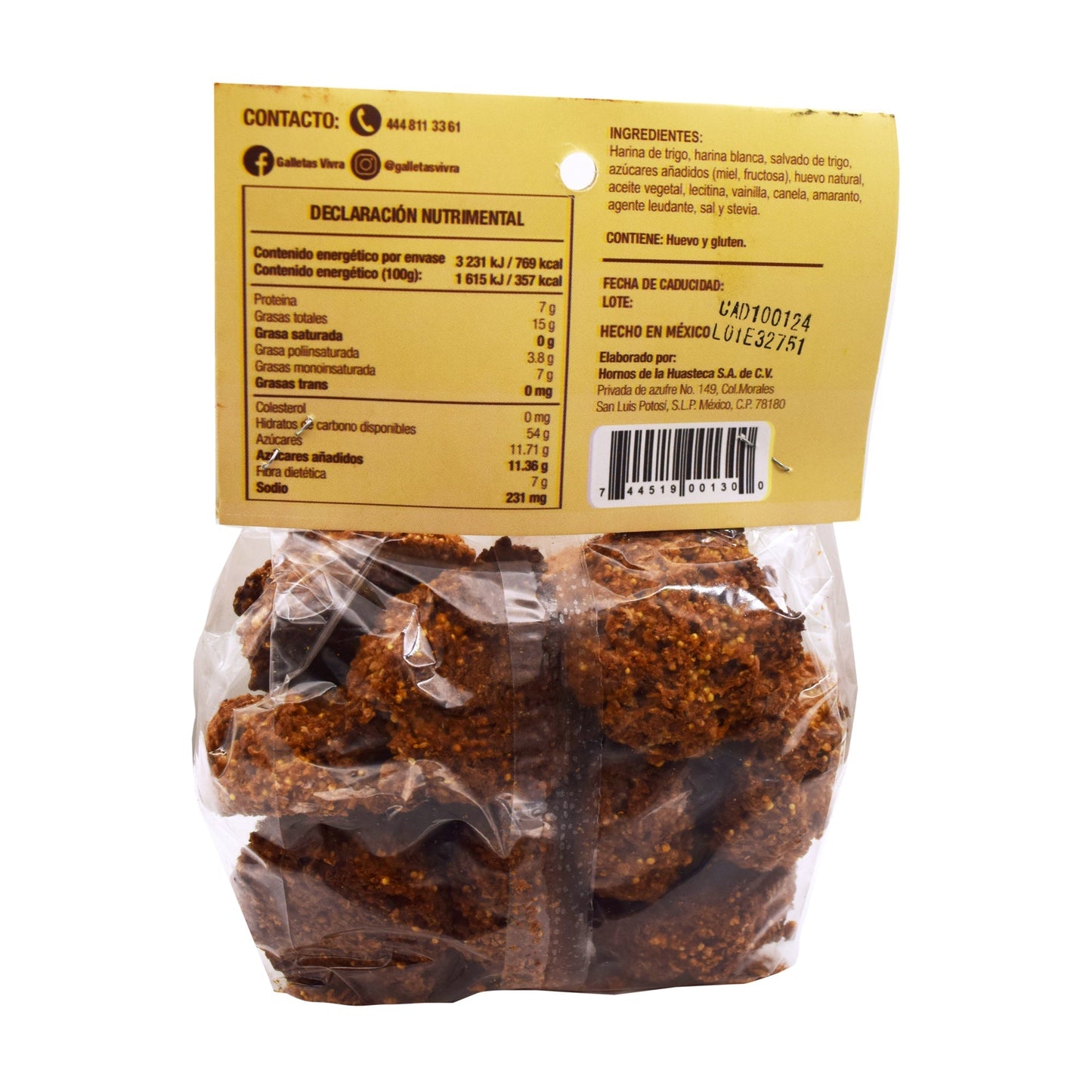 Galleta Salvado Miel Amaranto 200 G (GALLETAS VIVRA)