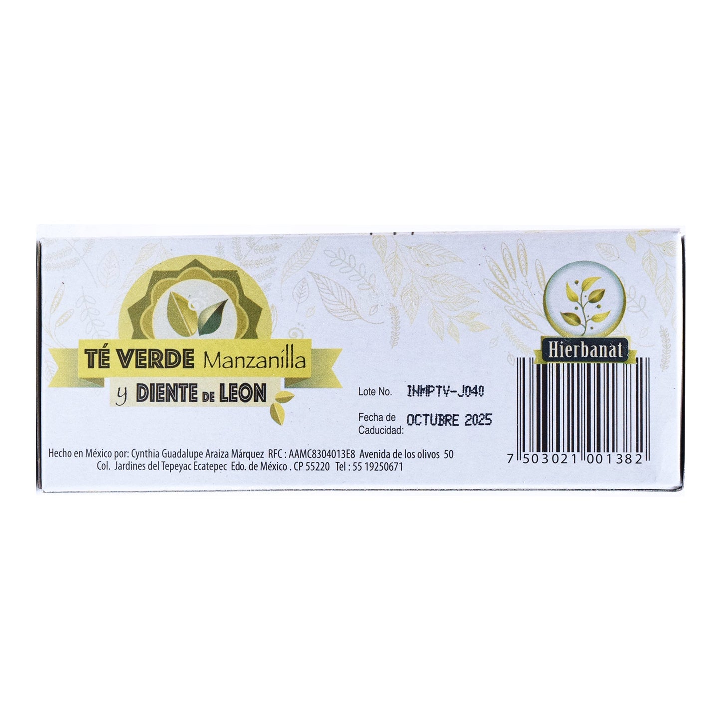 Diente De Leon Te Verde Y Manzanilla 25 Sob (HIERBANAT)