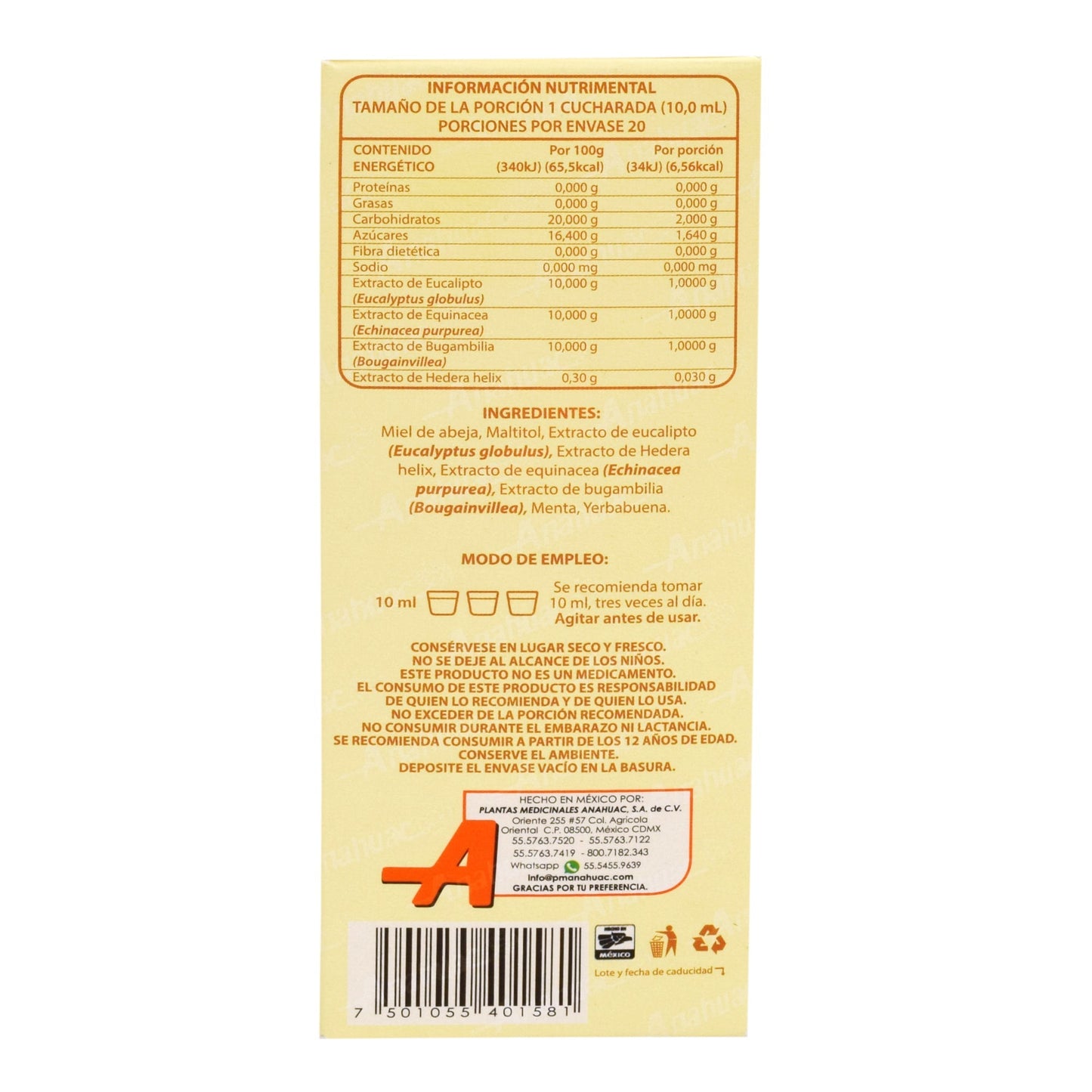 Jarabe Eucamiel Max 200 Mililitros (ANAHUAC)