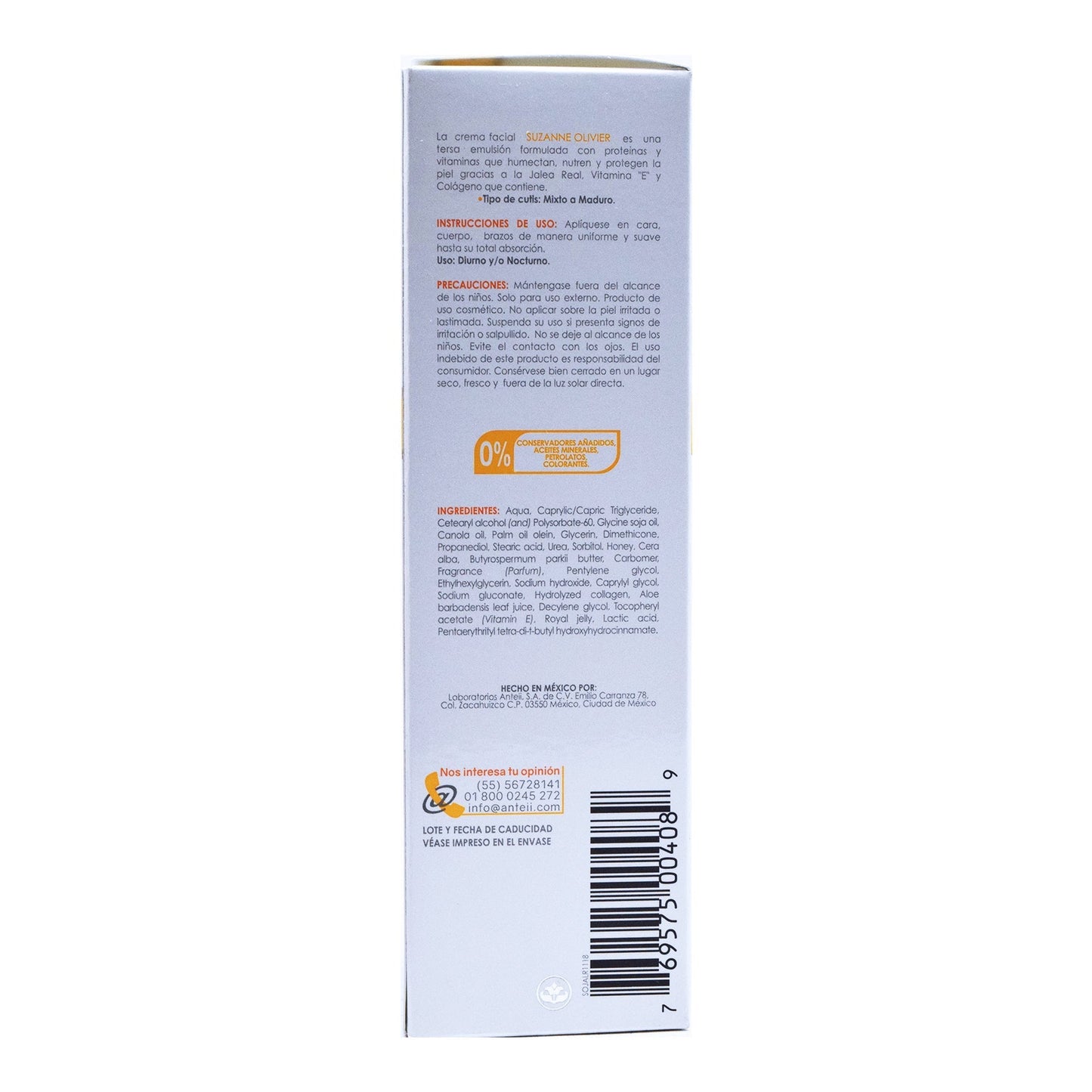 Crema De Jalea Real Con Vitamina E Y Colageno 113 G (SUZANNE OLIVIER)