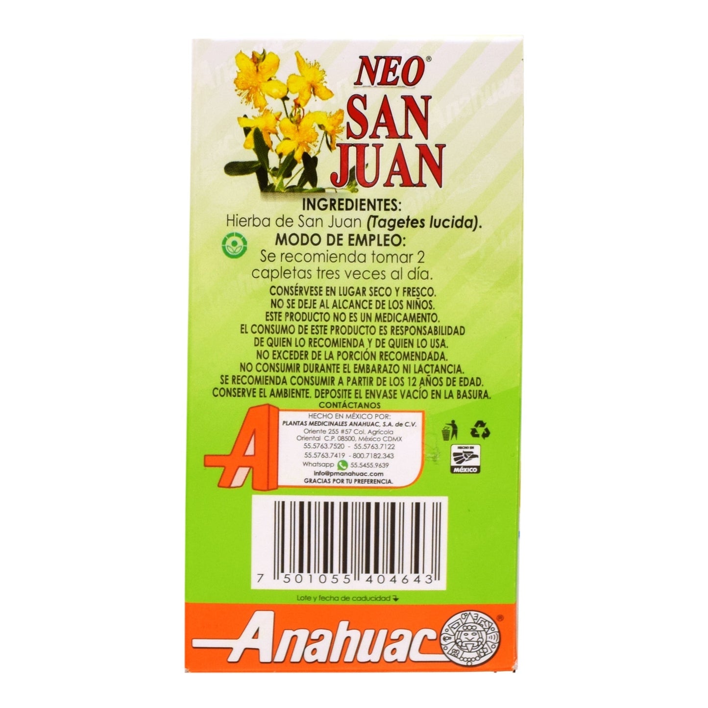 Hierba De San Juan 100 Capletas (ANAHUAC)