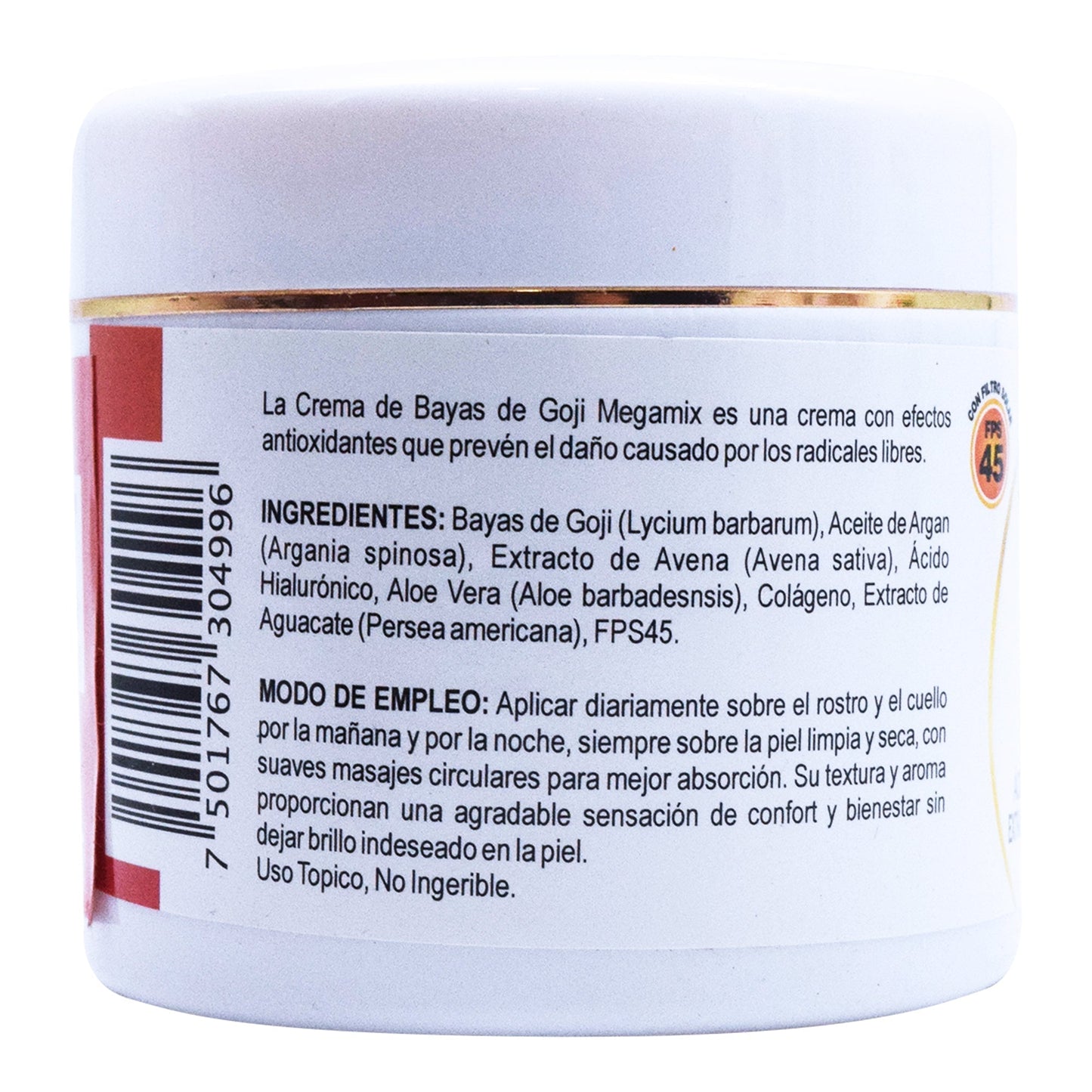 Crema Humectante De Bayas De Goji 120 G (MEGAMIX)