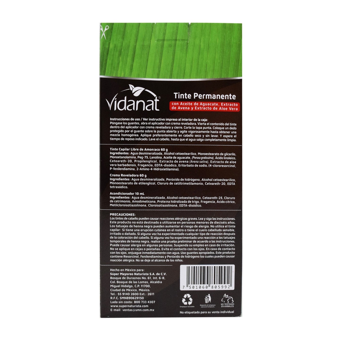 Tinte Castaí±o Oscuro 60 G (VIDANAT/CUIDADO PERS)