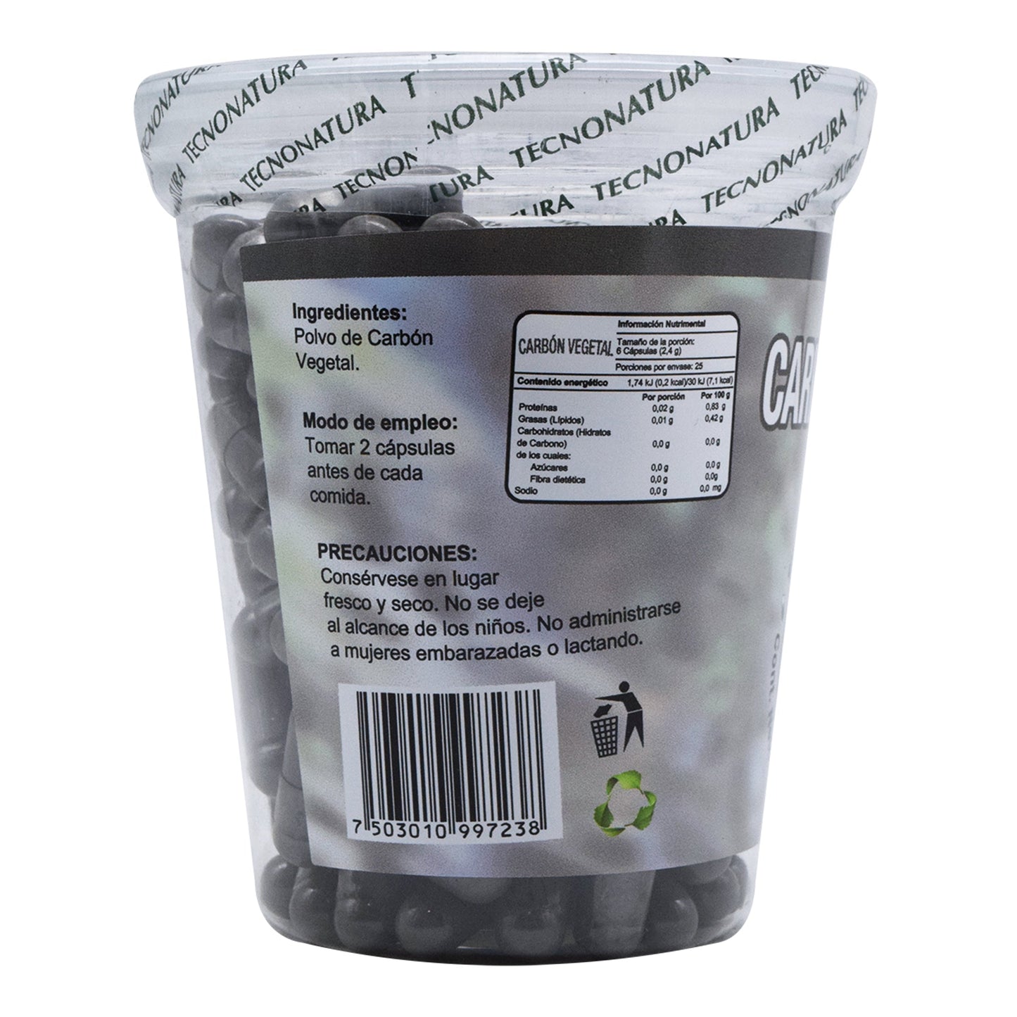 Carbon Vegetal 150 Cápsulas (TECNONATURA)