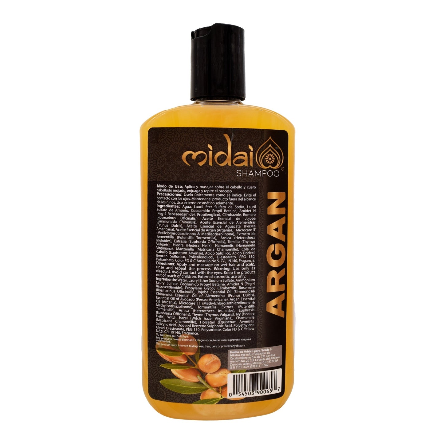 Shampoo Aceite De Argan Almendra Y Aguacate 500 Mililitros (MIDAI)