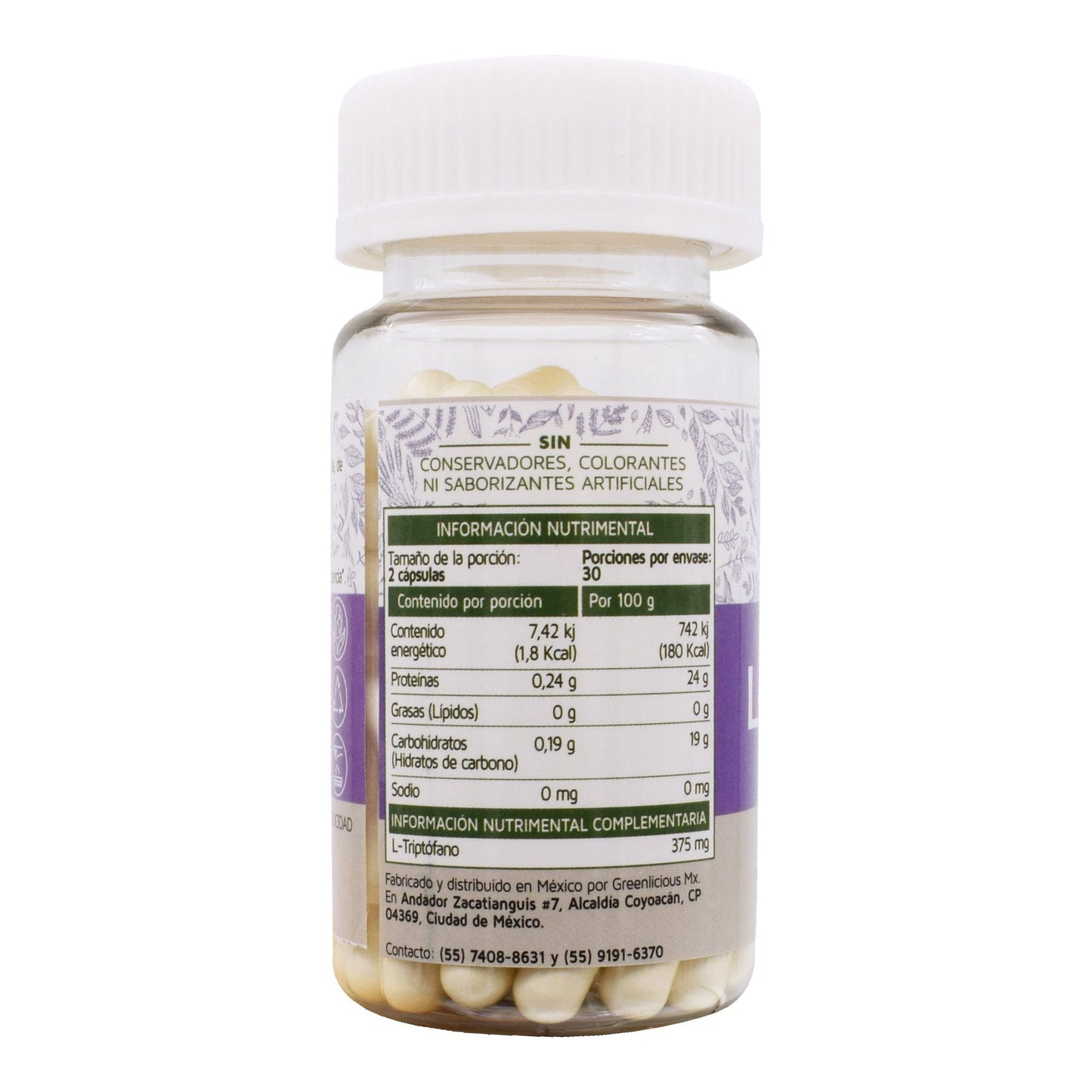 L Triptofano 60 Cápsulas (GREENLICIOUS MX)