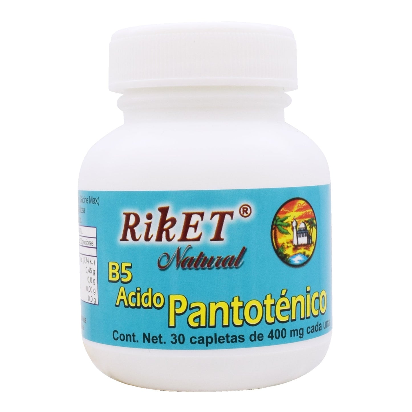 Vitamina B5 Pantotenico 400 Miligramos 30 Cápsulas (RIKET NATURAL)